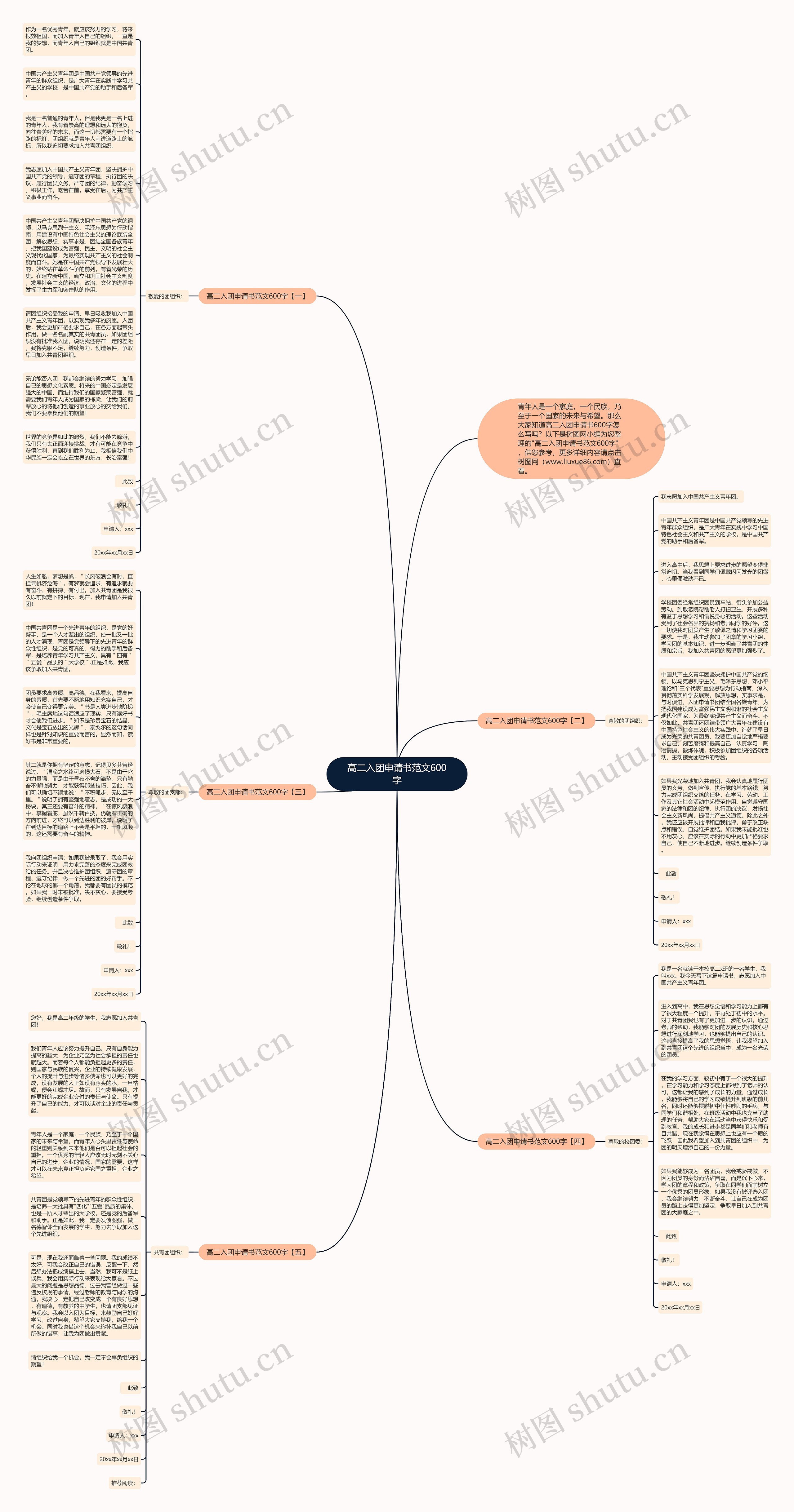 高二入团申请书范文600字思维导图