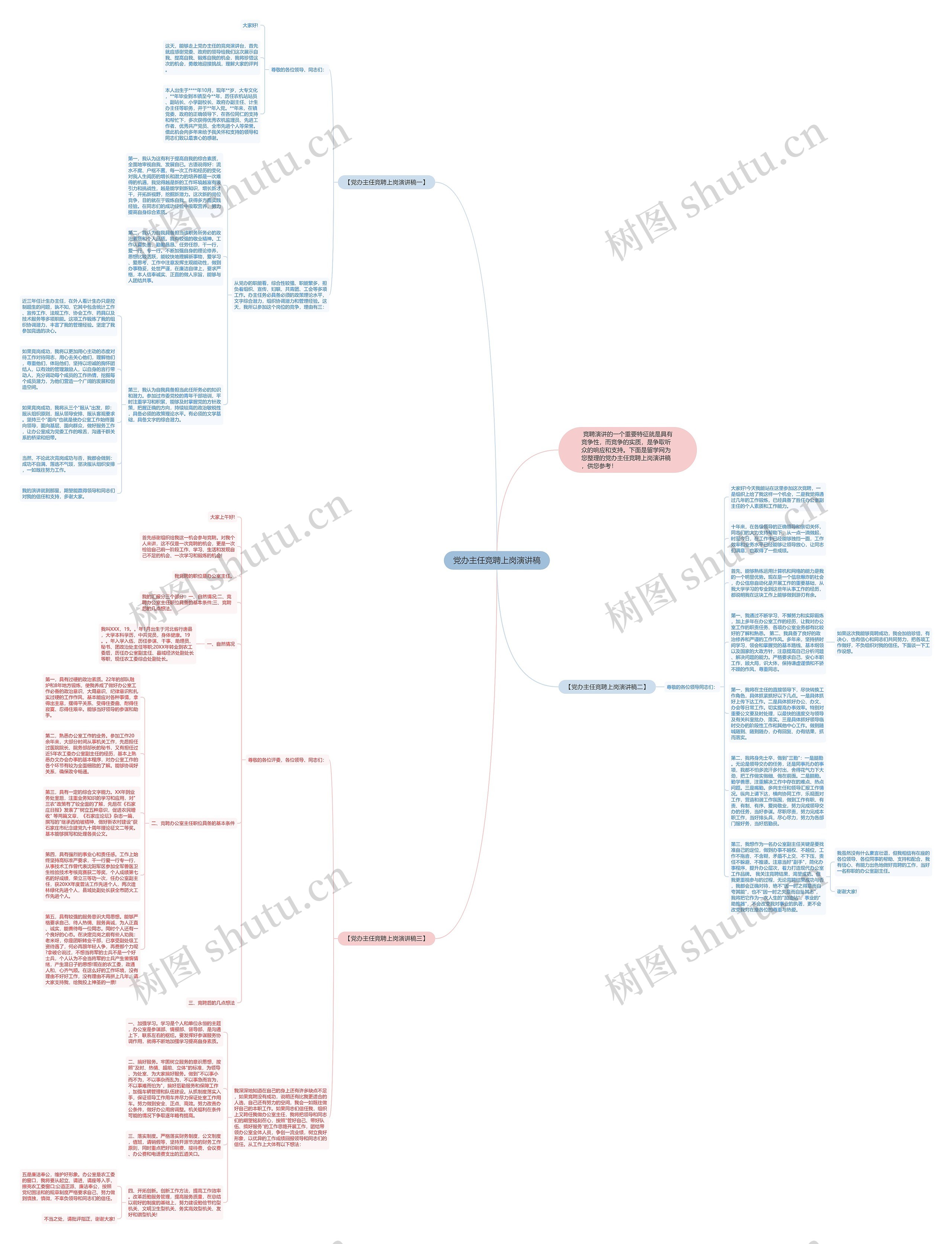 党办主任竞聘上岗演讲稿思维导图