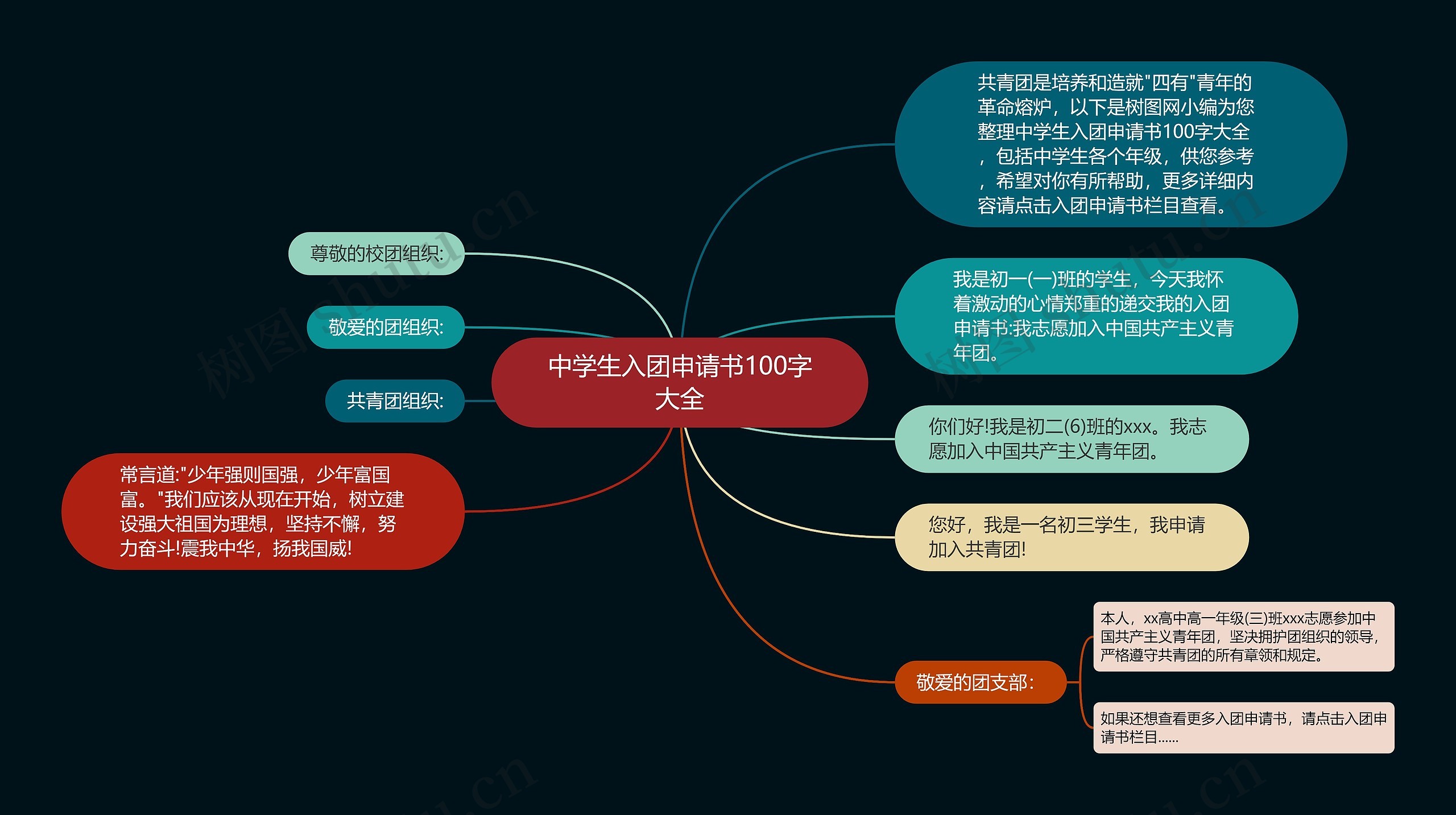 中学生入团申请书100字大全