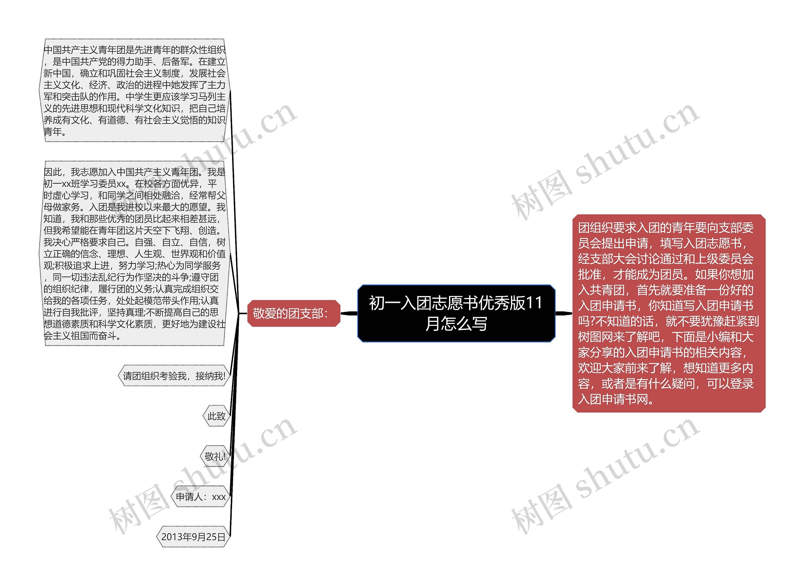 初一入团志愿书优秀版11月怎么写思维导图