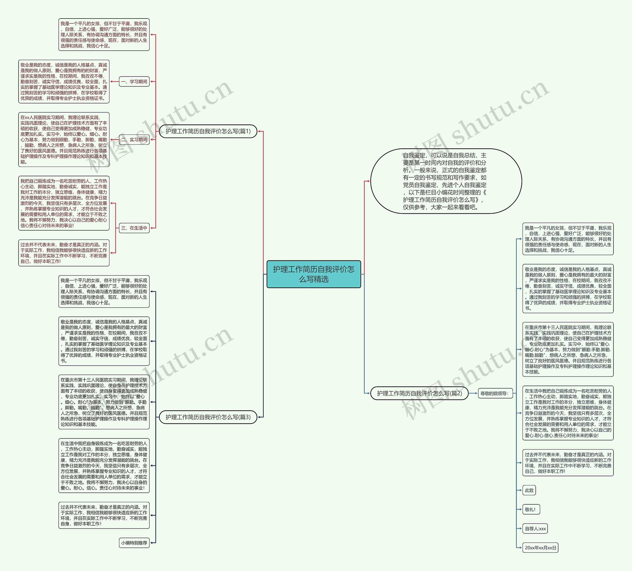护理工作简历自我评价怎么写精选思维导图高清图 护理工作简历自我评价怎么写精选思维导图