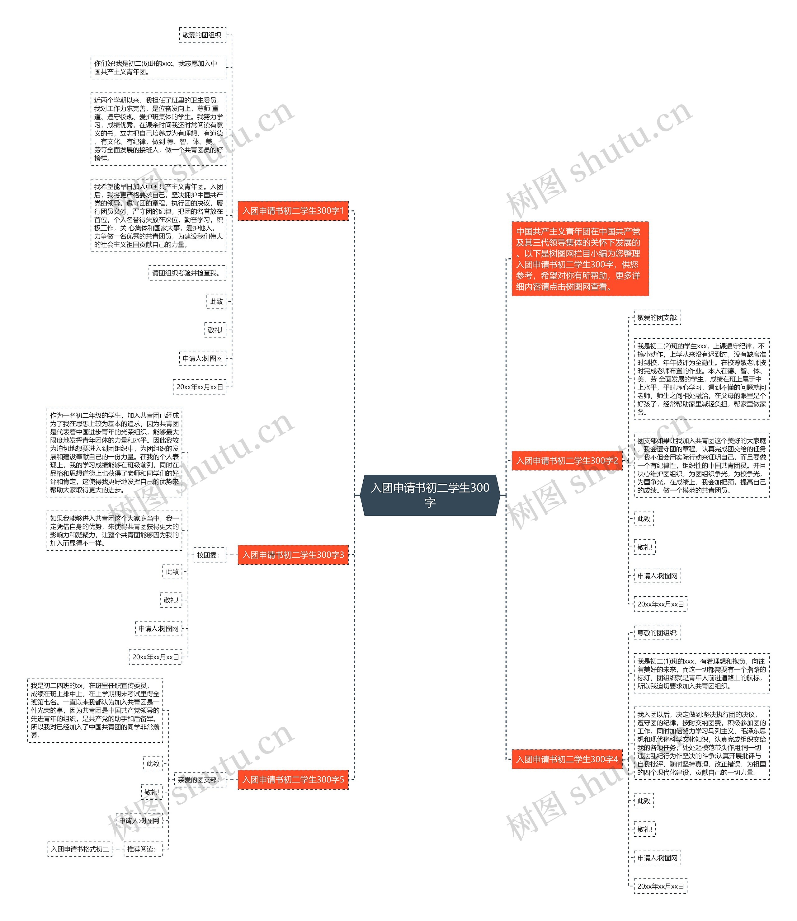 入团申请书初二学生300字思维导图