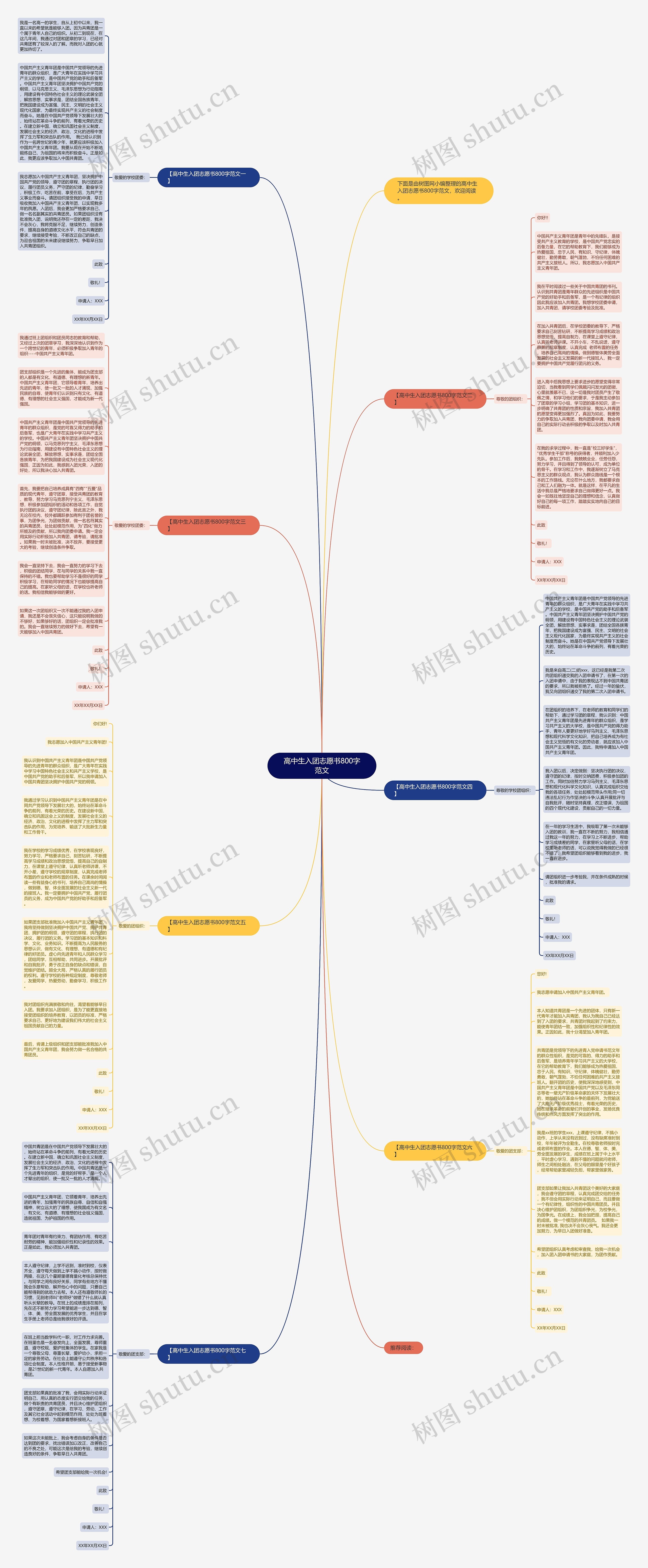 高中生入团志愿书800字范文思维导图