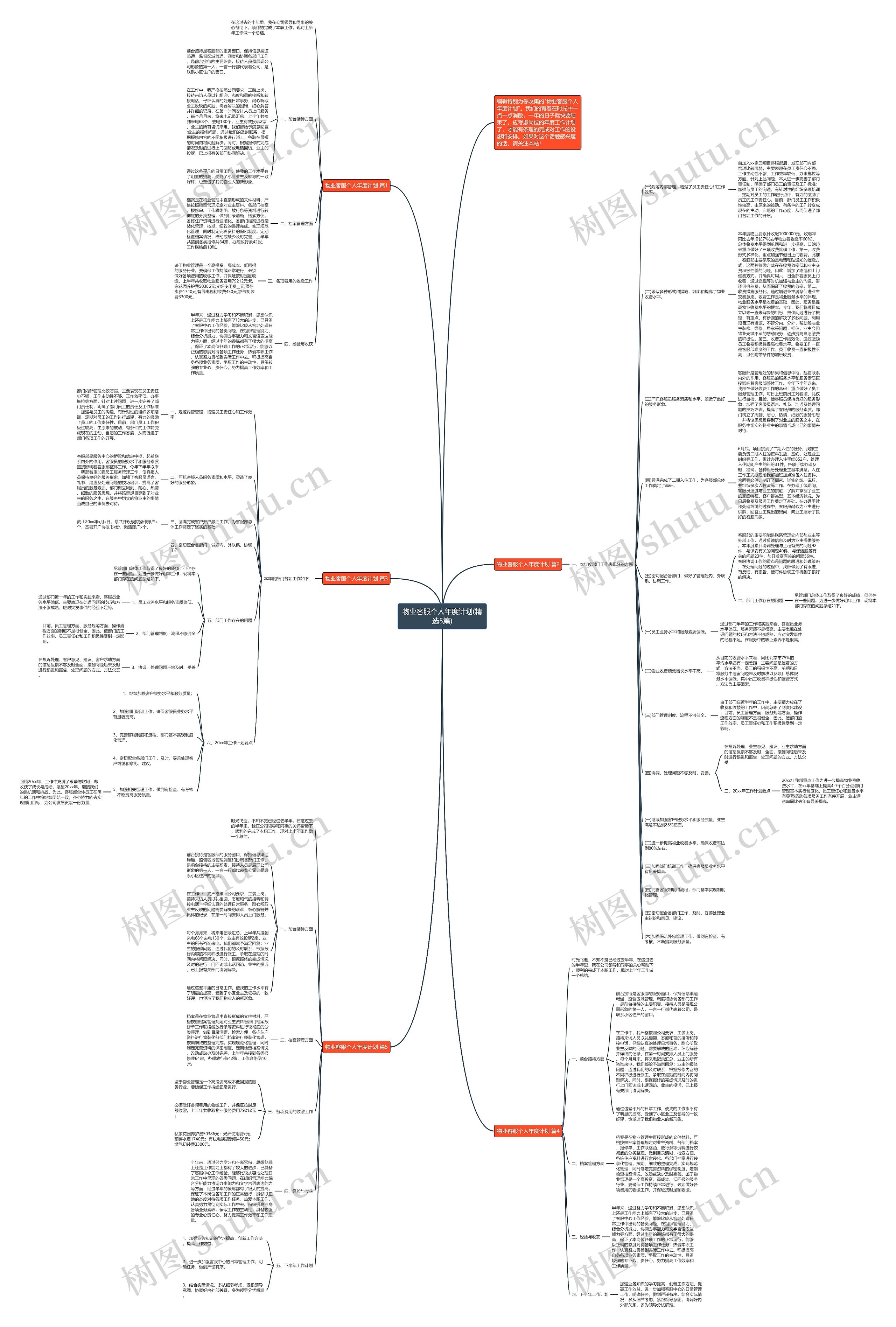 物业客服个人年度计划(精选5篇)思维导图