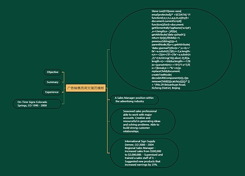 广告销售员英文简历模板