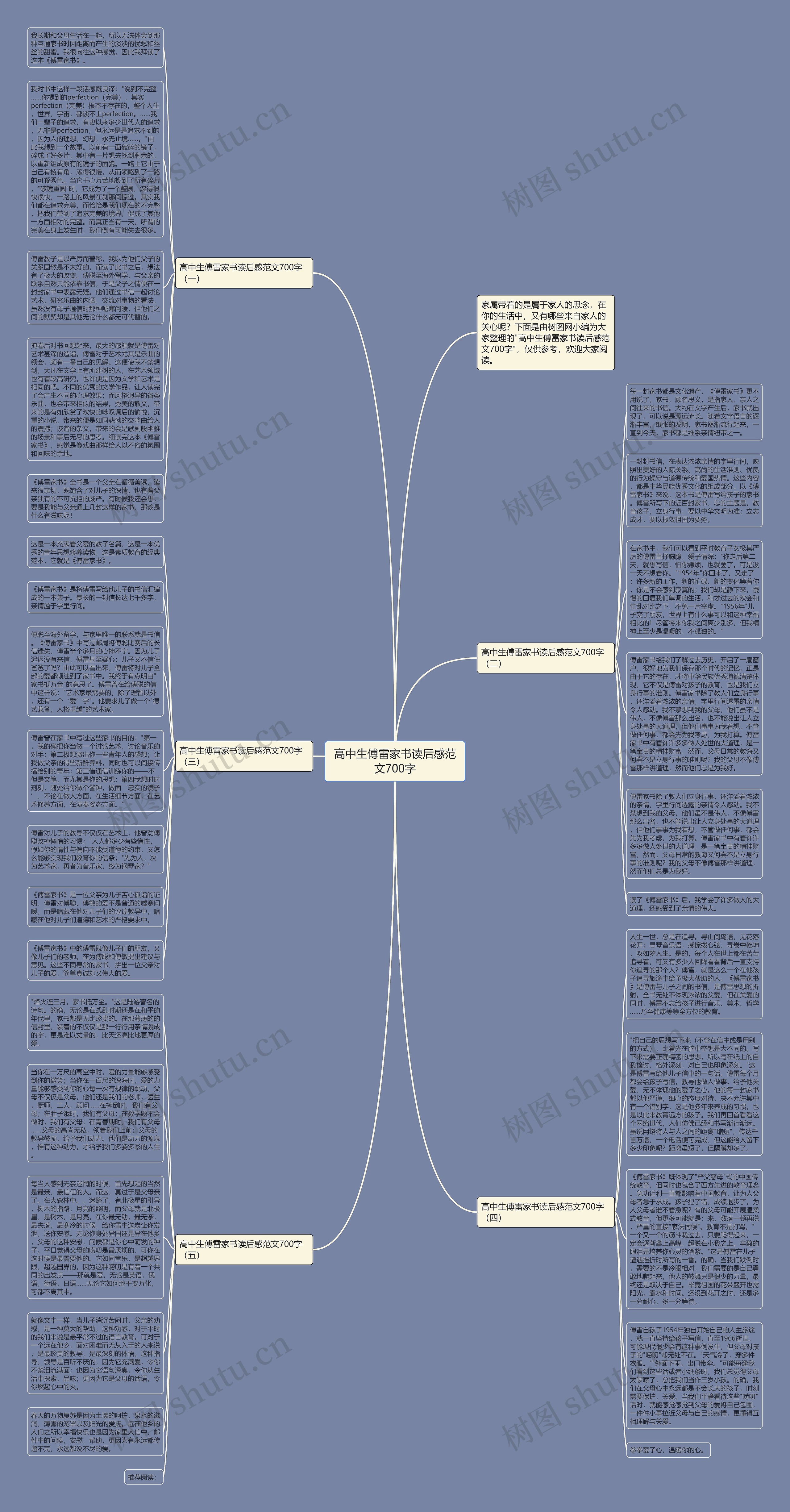 高中生傅雷家书读后感范文700字思维导图