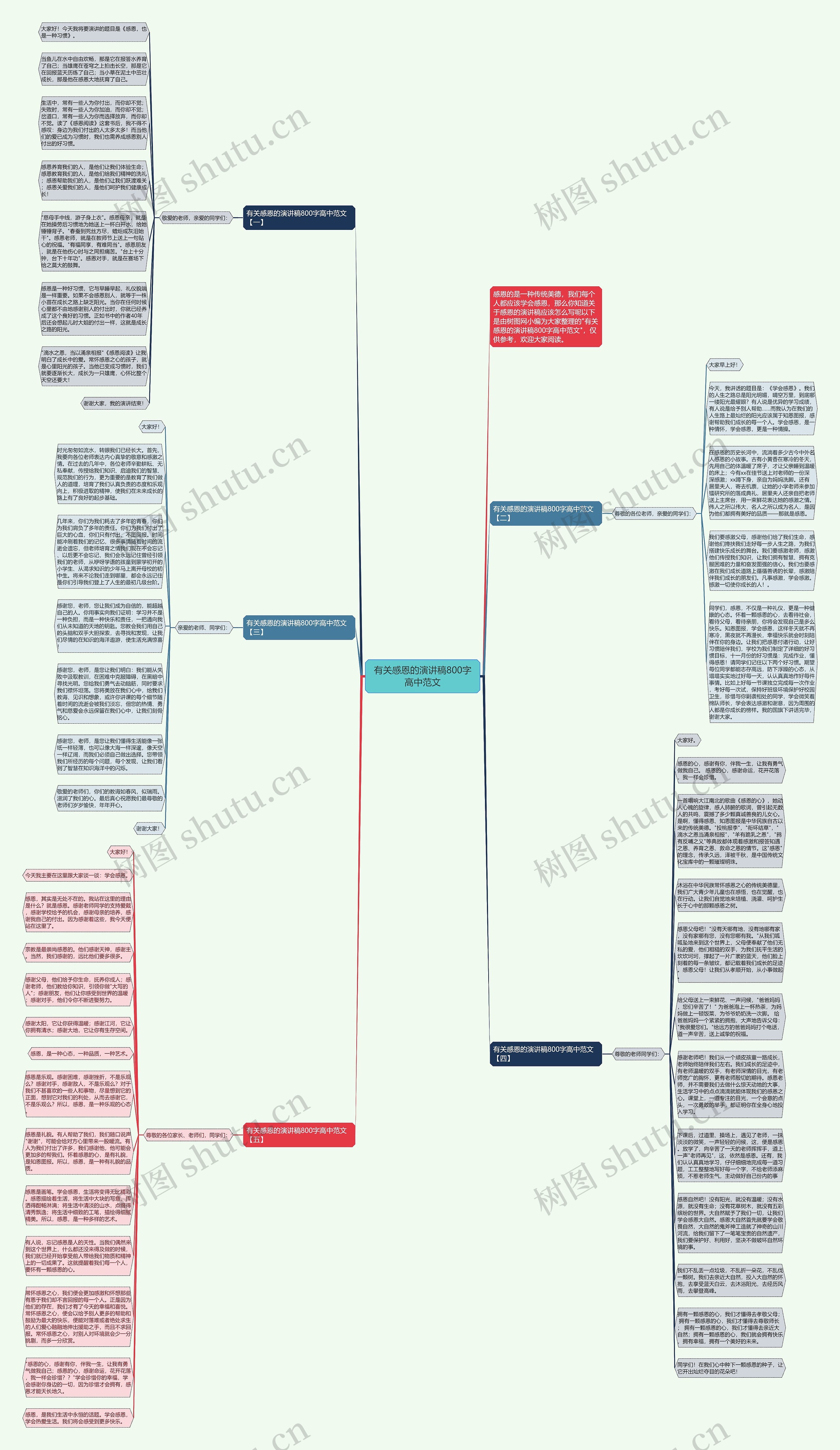 有关感恩的演讲稿800字高中范文思维导图