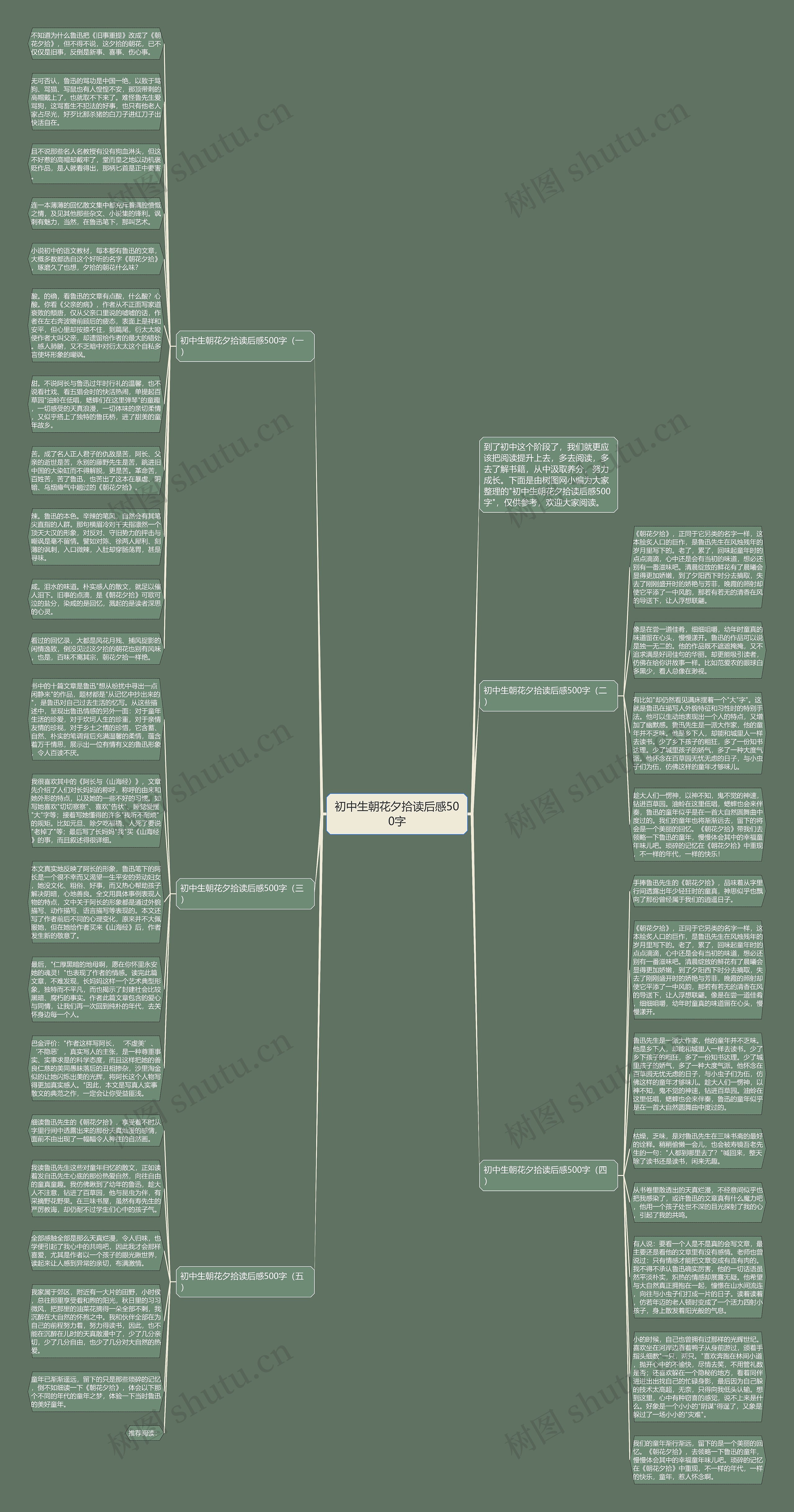 初中生朝花夕拾读后感500字思维导图