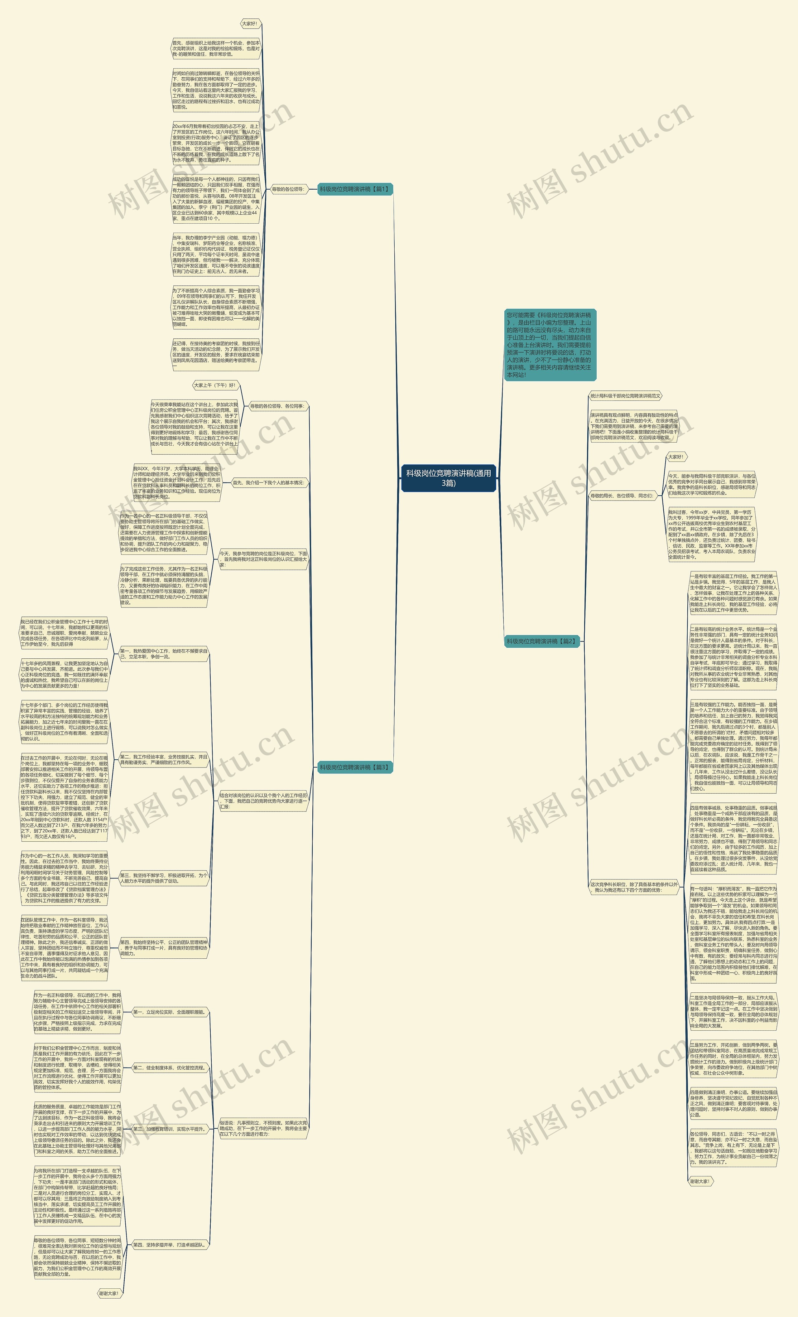 科级岗位竞聘演讲稿(通用3篇)思维导图