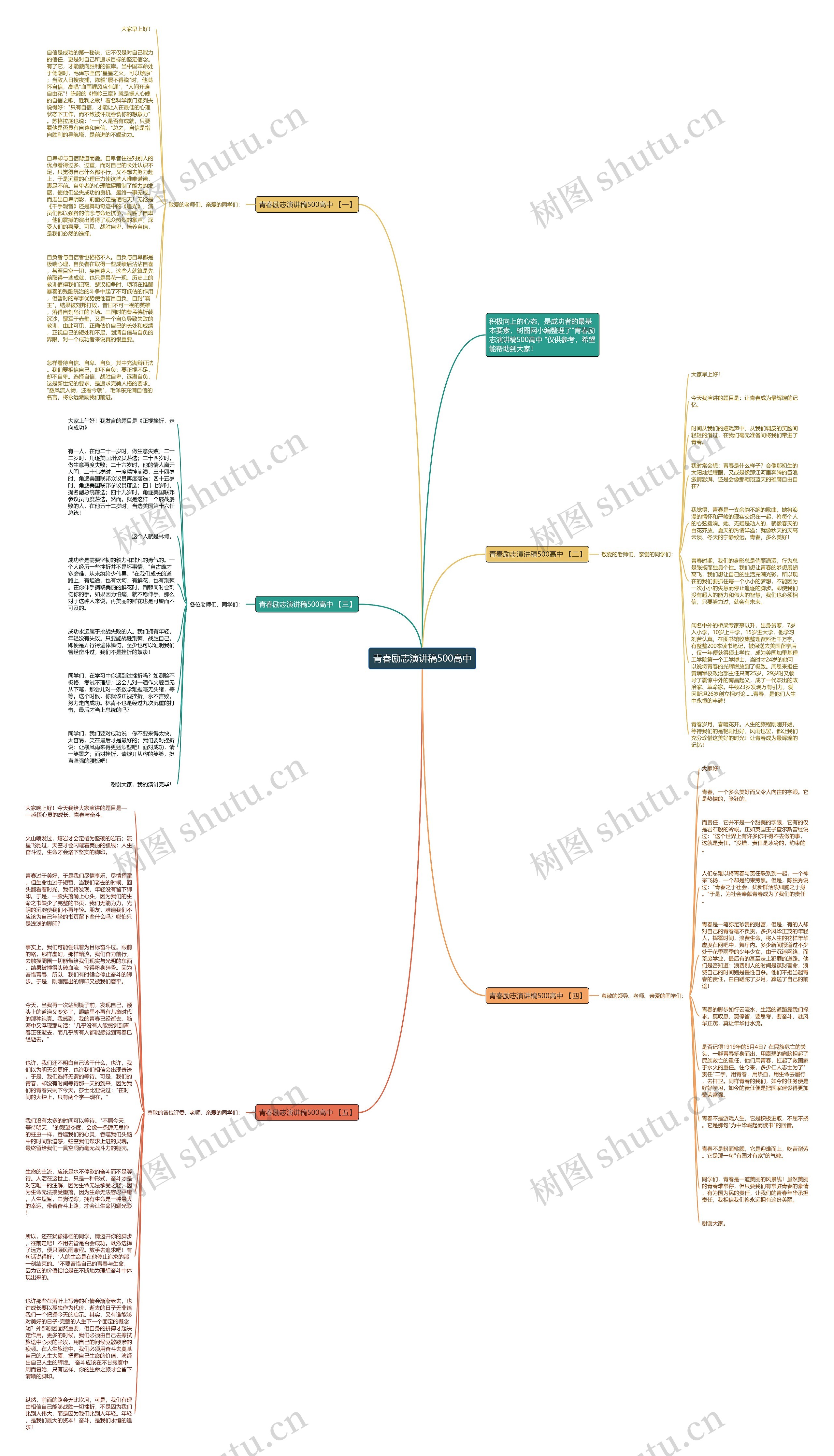 青春励志演讲稿500高中思维导图