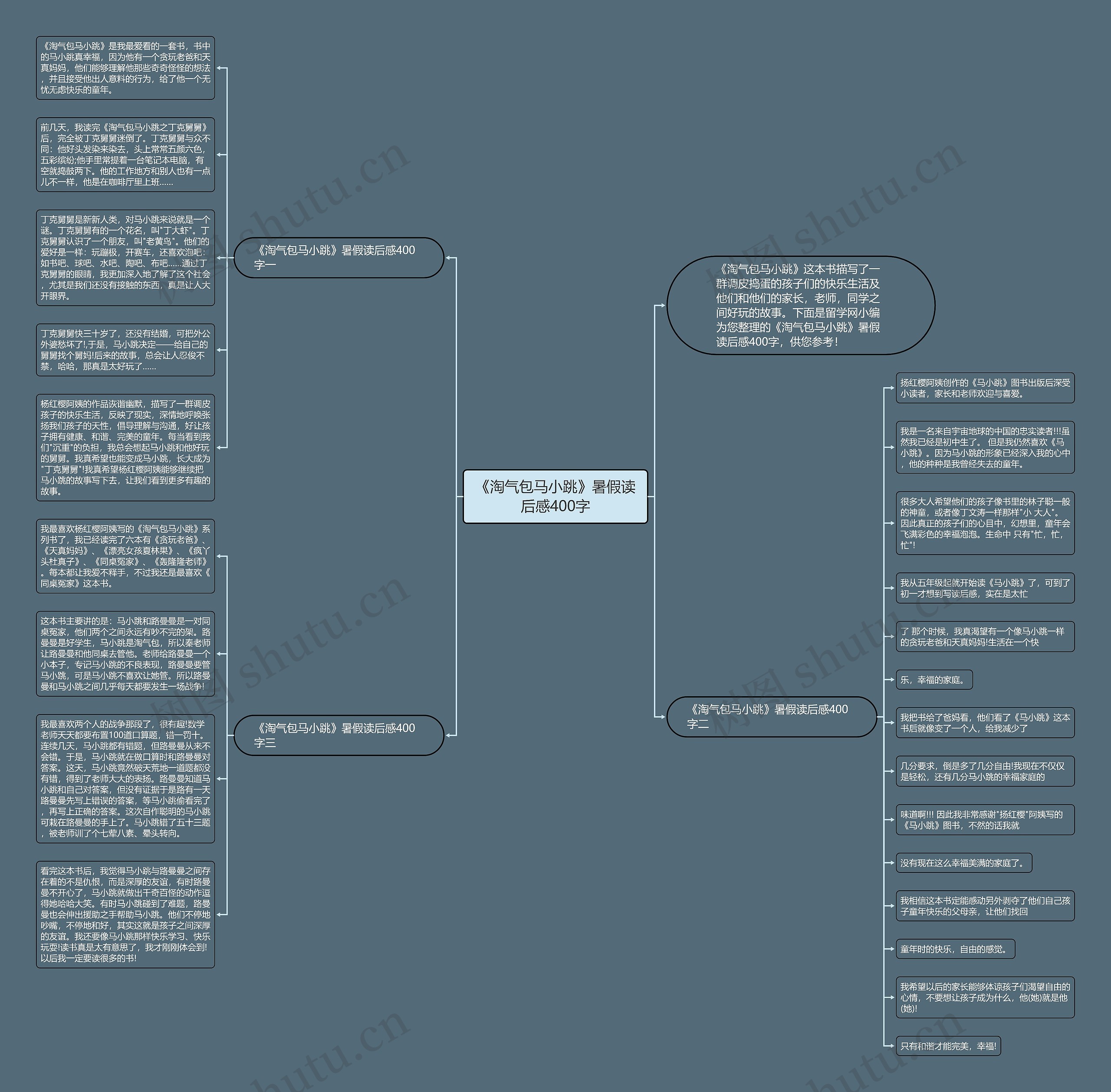 《淘气包马小跳》暑假读后感400字思维导图
