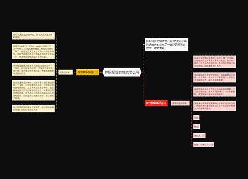 辞职报告的格式怎么写