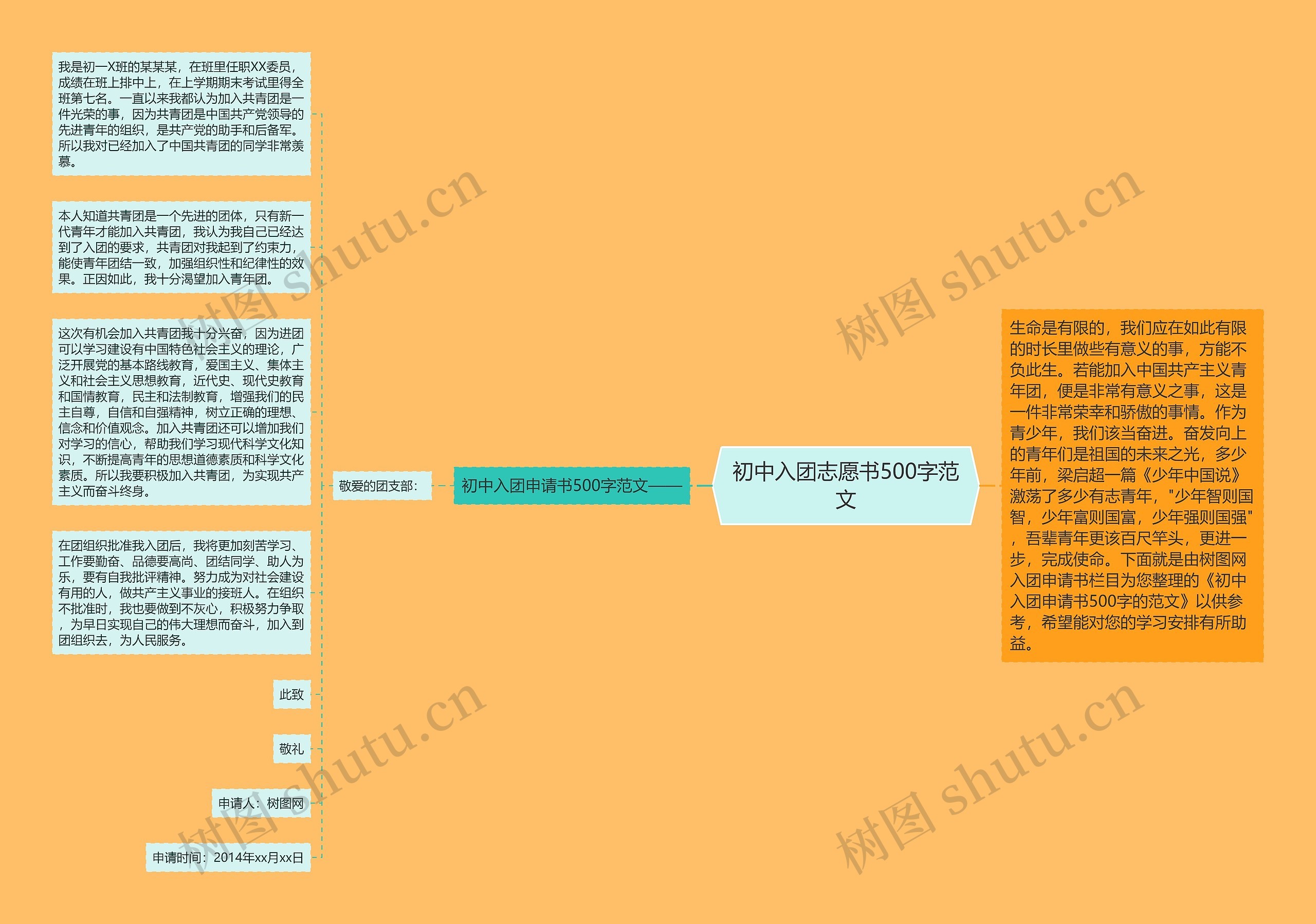 初中入团志愿书500字范文