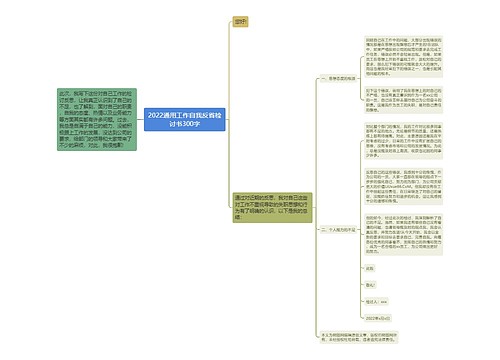 2022通用工作自我反省检讨书300字