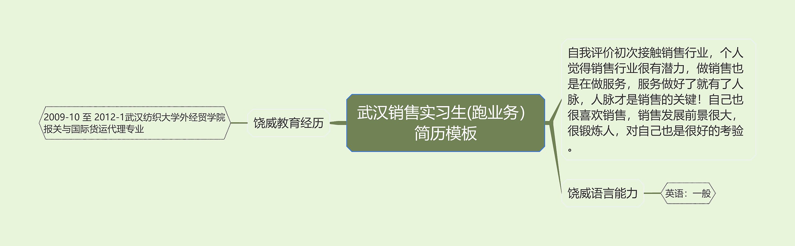 武汉销售实习生(跑业务）简历模板