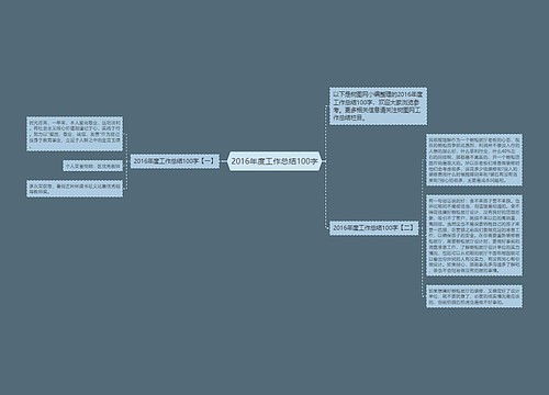 2016年度工作总结100字