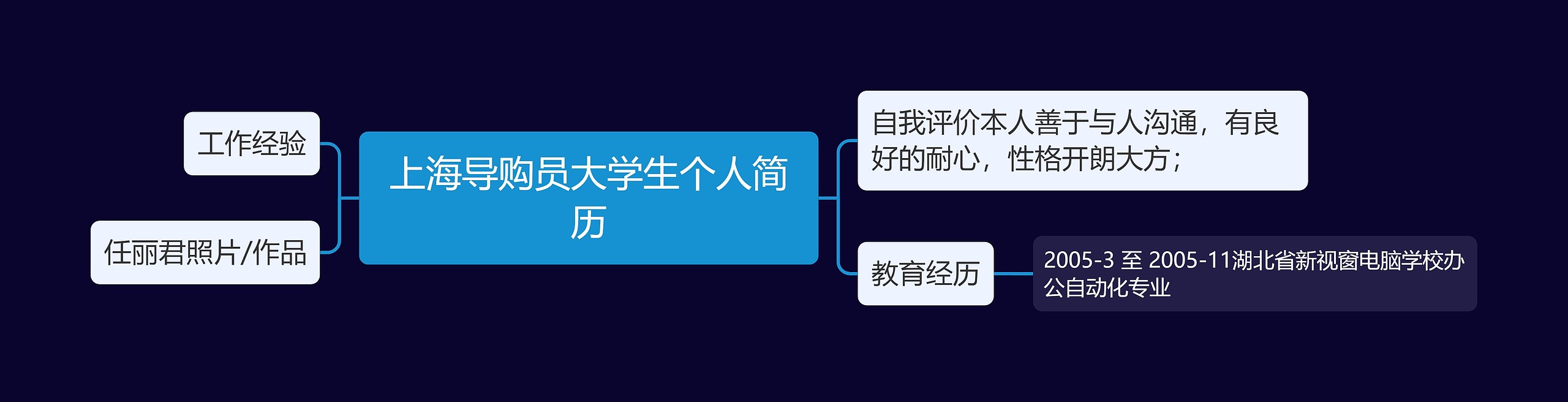 上海导购员大学生个人简历思维导图