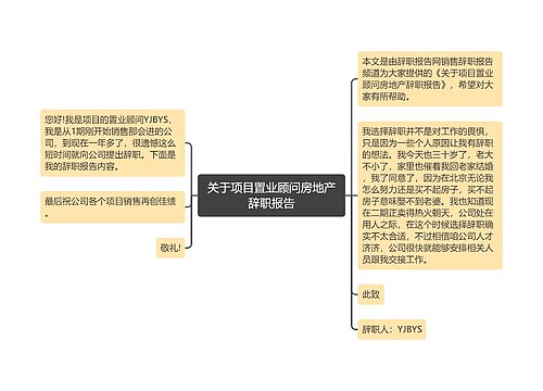 关于项目置业顾问房地产辞职报告