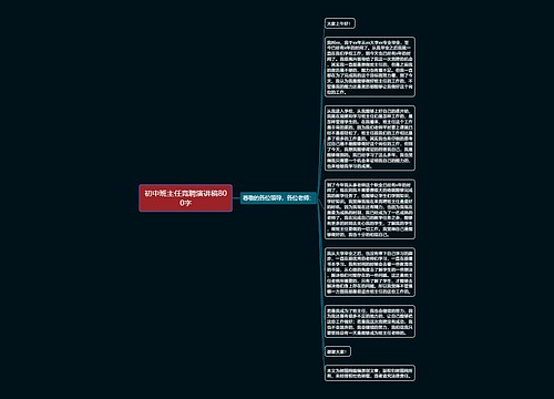 初中班主任竞聘演讲稿800字