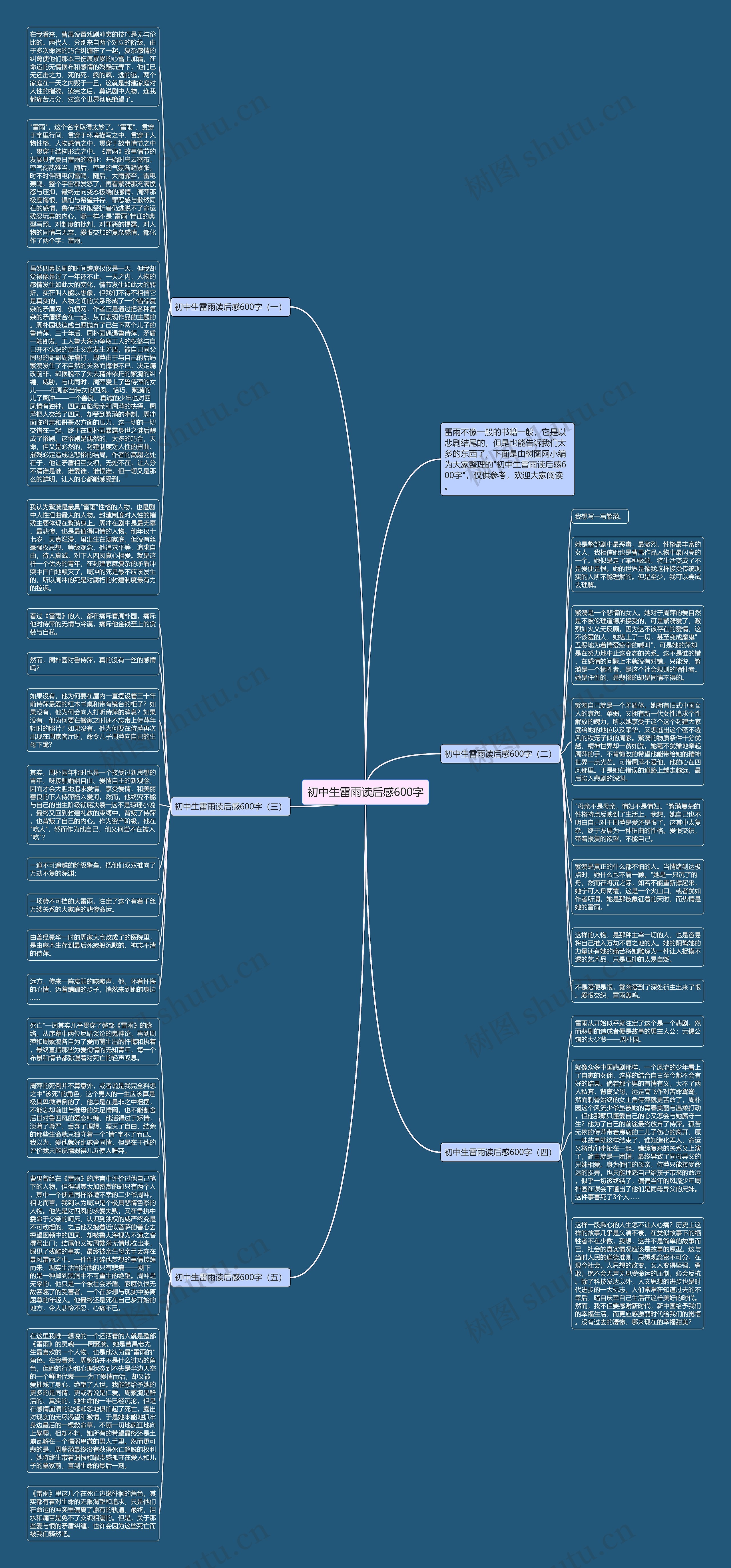 初中生雷雨读后感600字思维导图