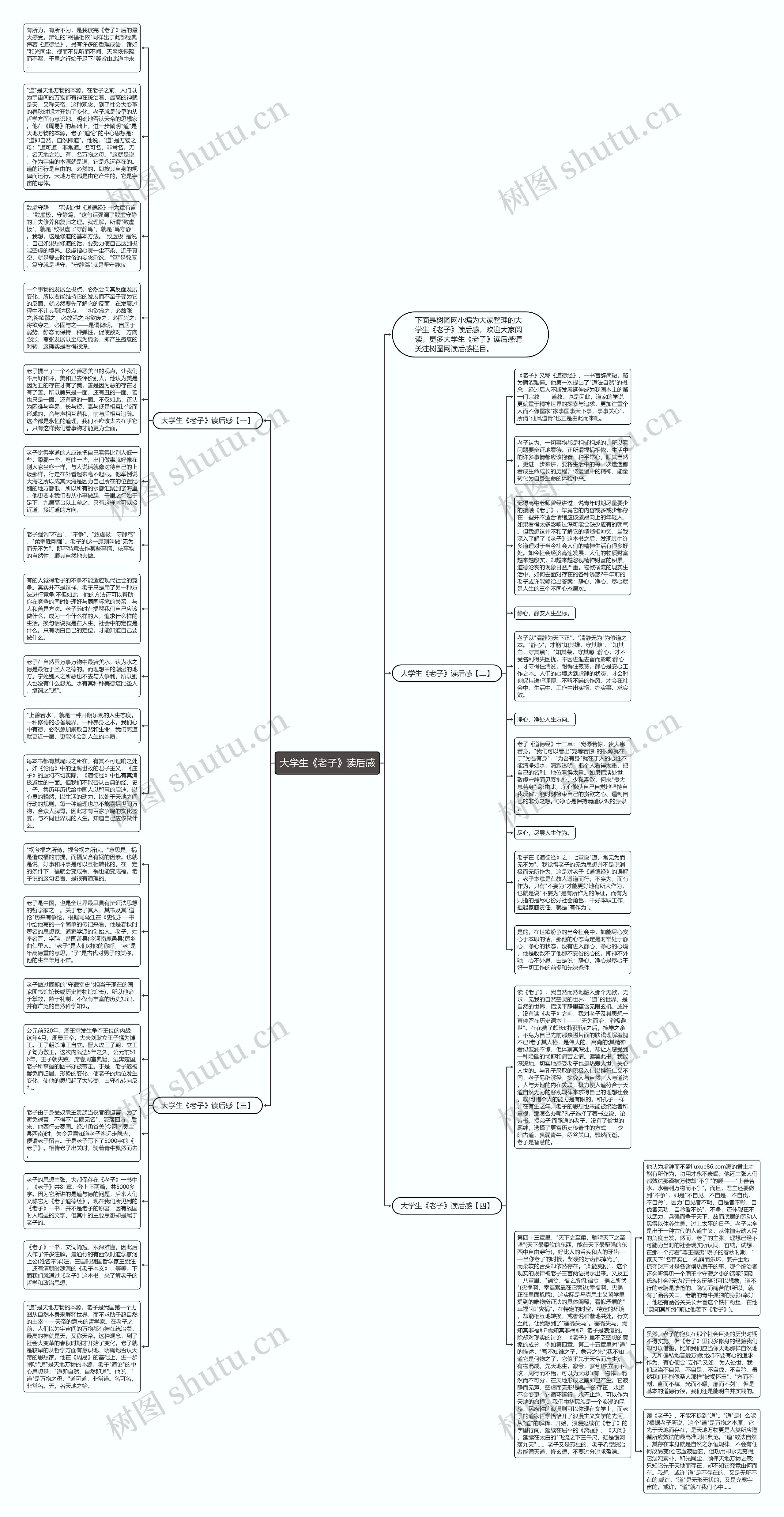 大学生《老子》读后感思维导图