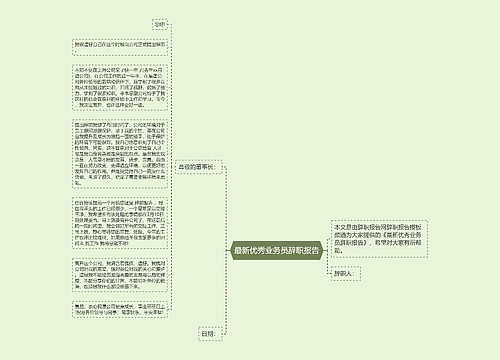 最新优秀业务员辞职报告