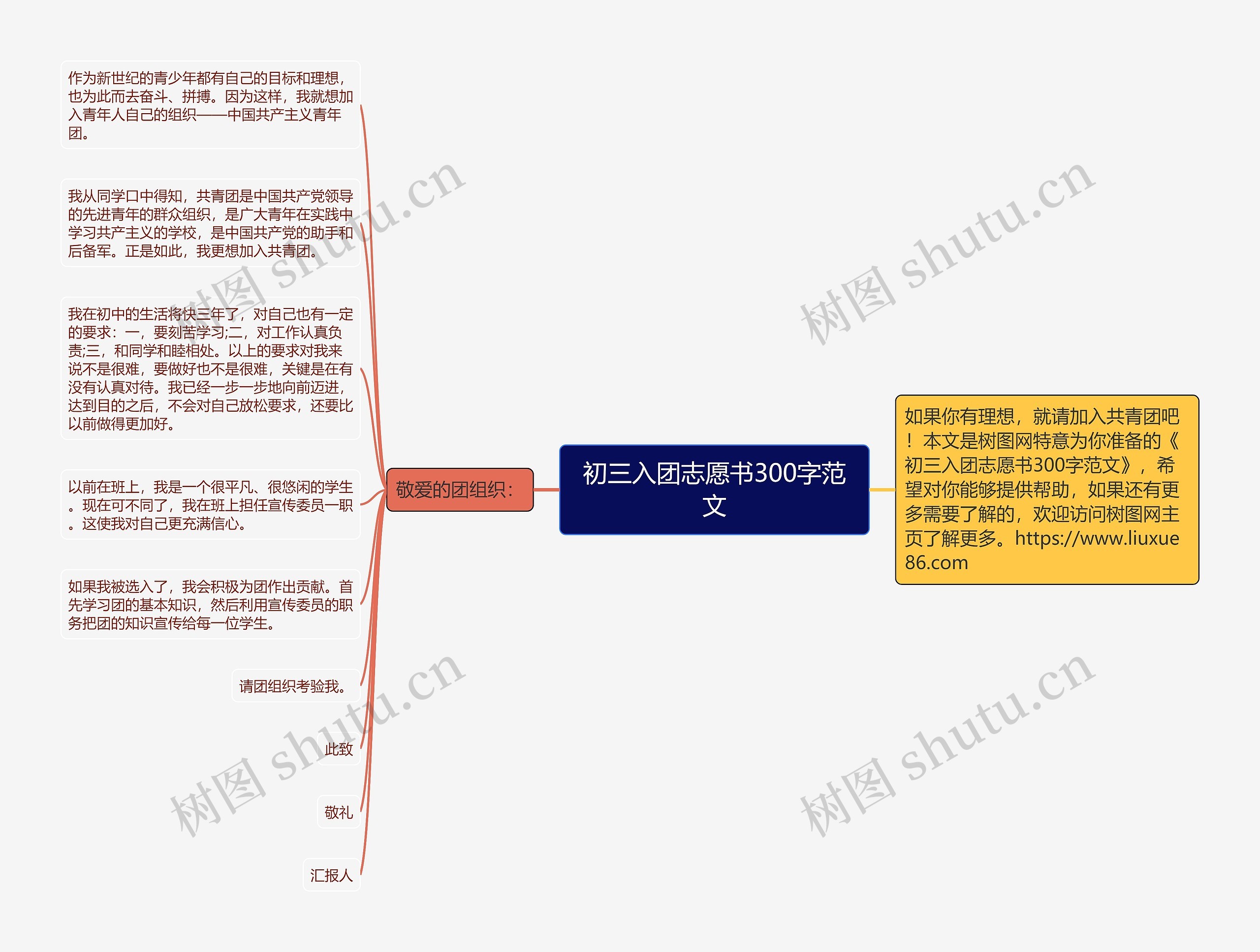 初三入团志愿书300字范文思维导图