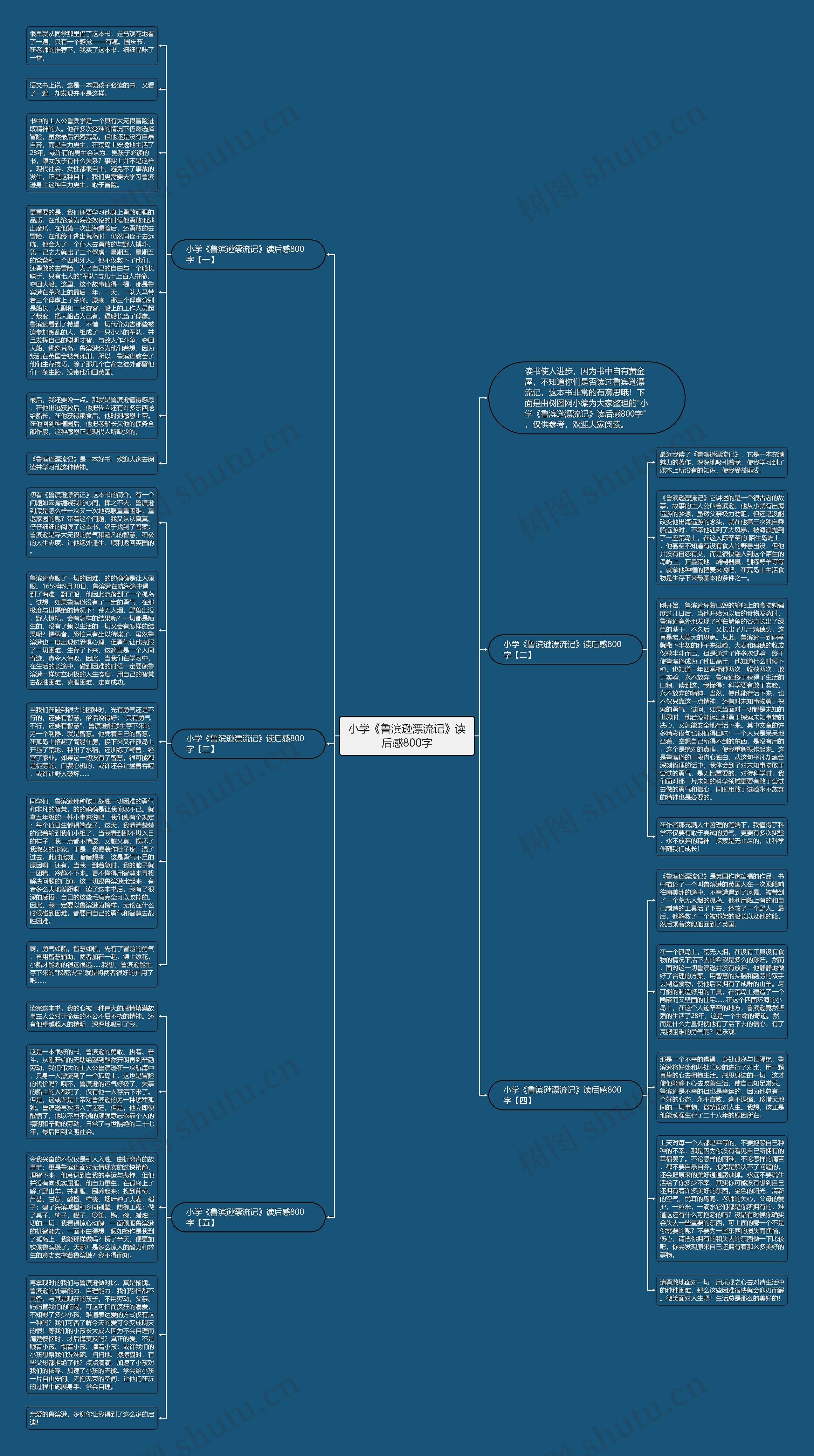 小学《鲁滨逊漂流记》读后感800字思维导图