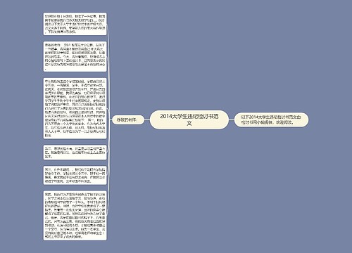 2014大学生违纪检讨书范文