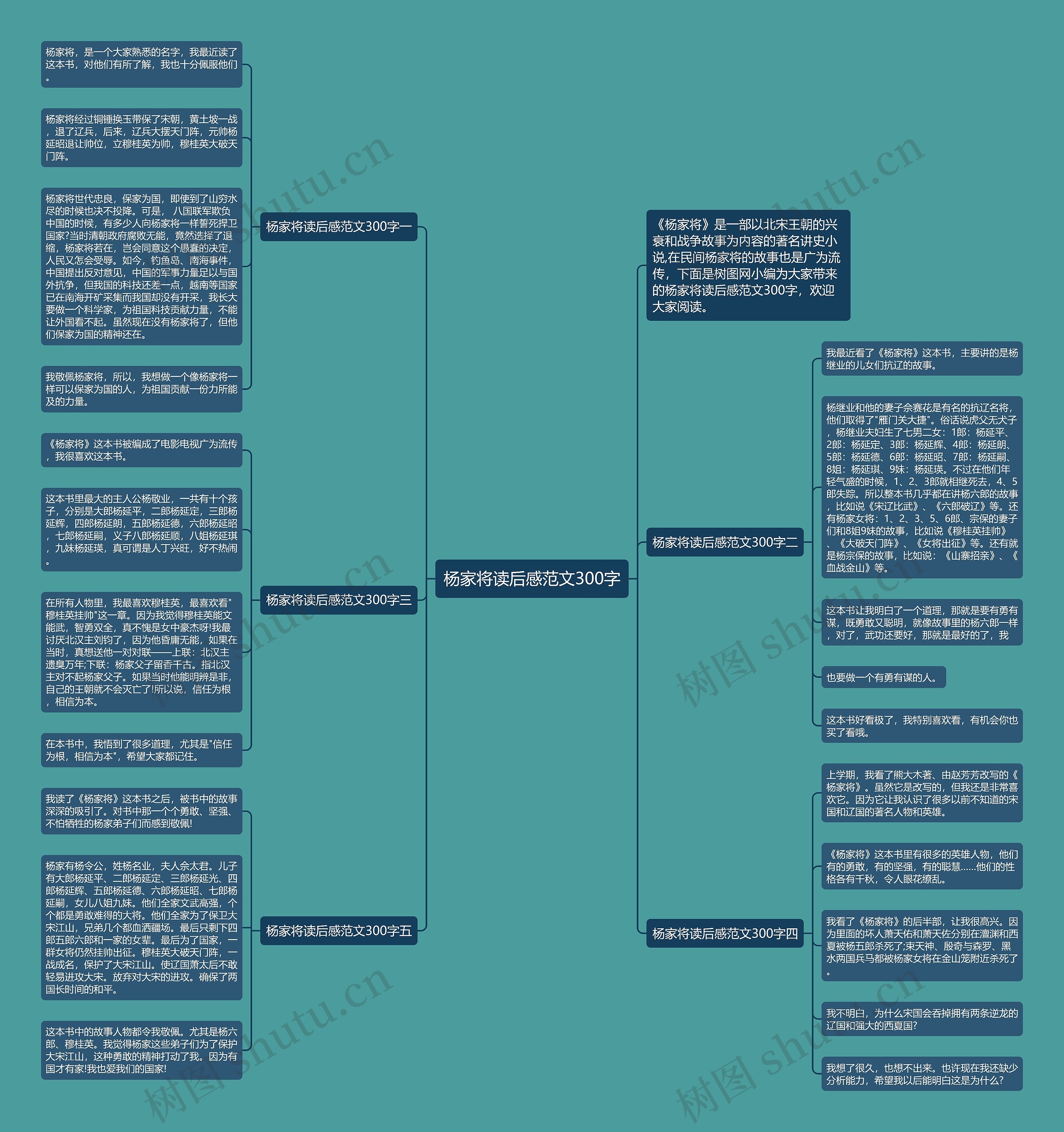 杨家将读后感范文300字思维导图