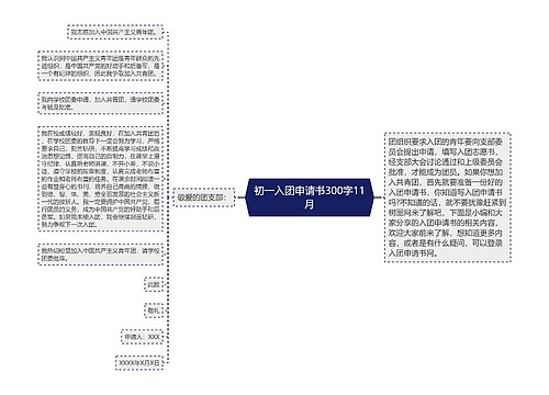 初一入团申请书300字11月