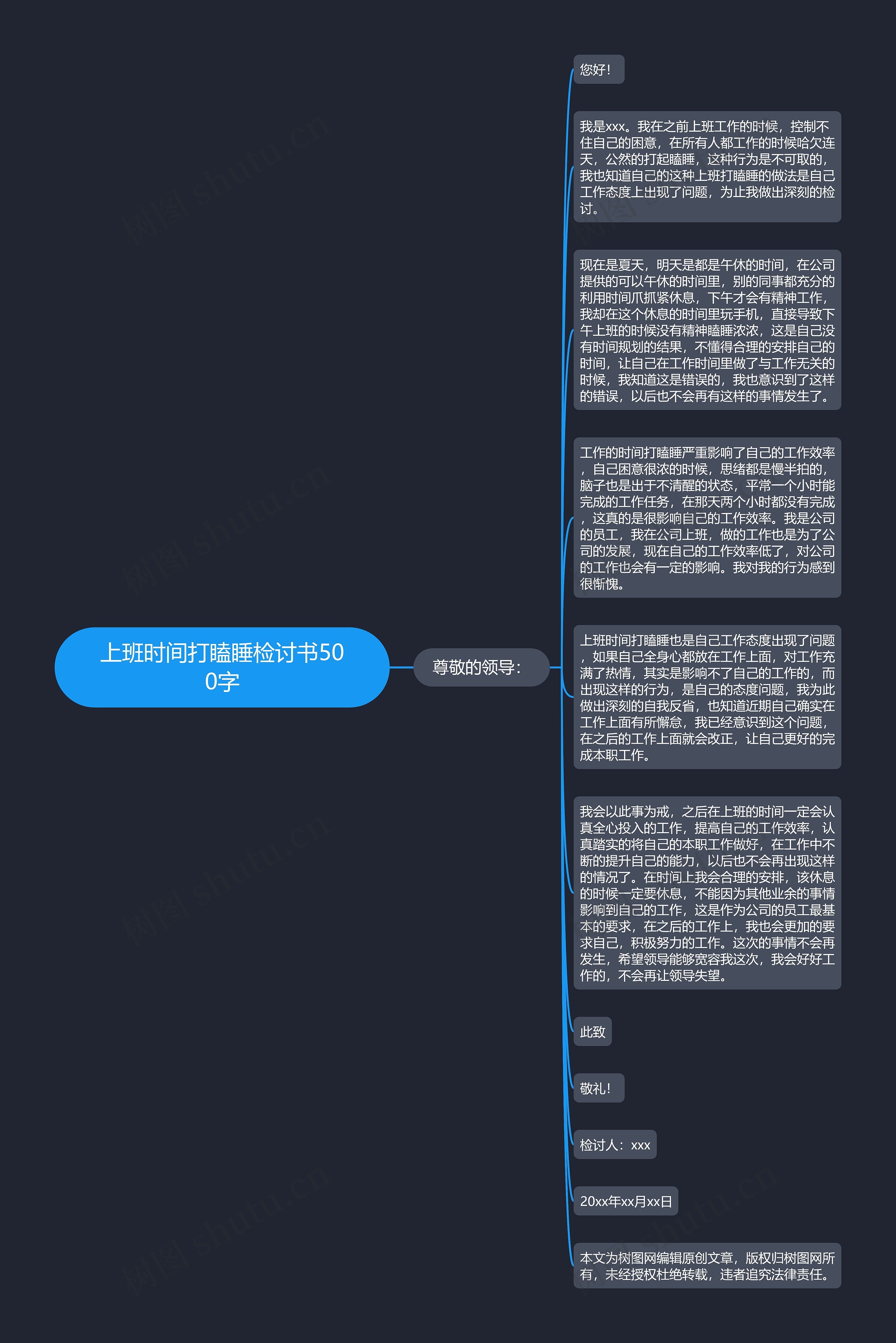 上班时间打瞌睡检讨书500字