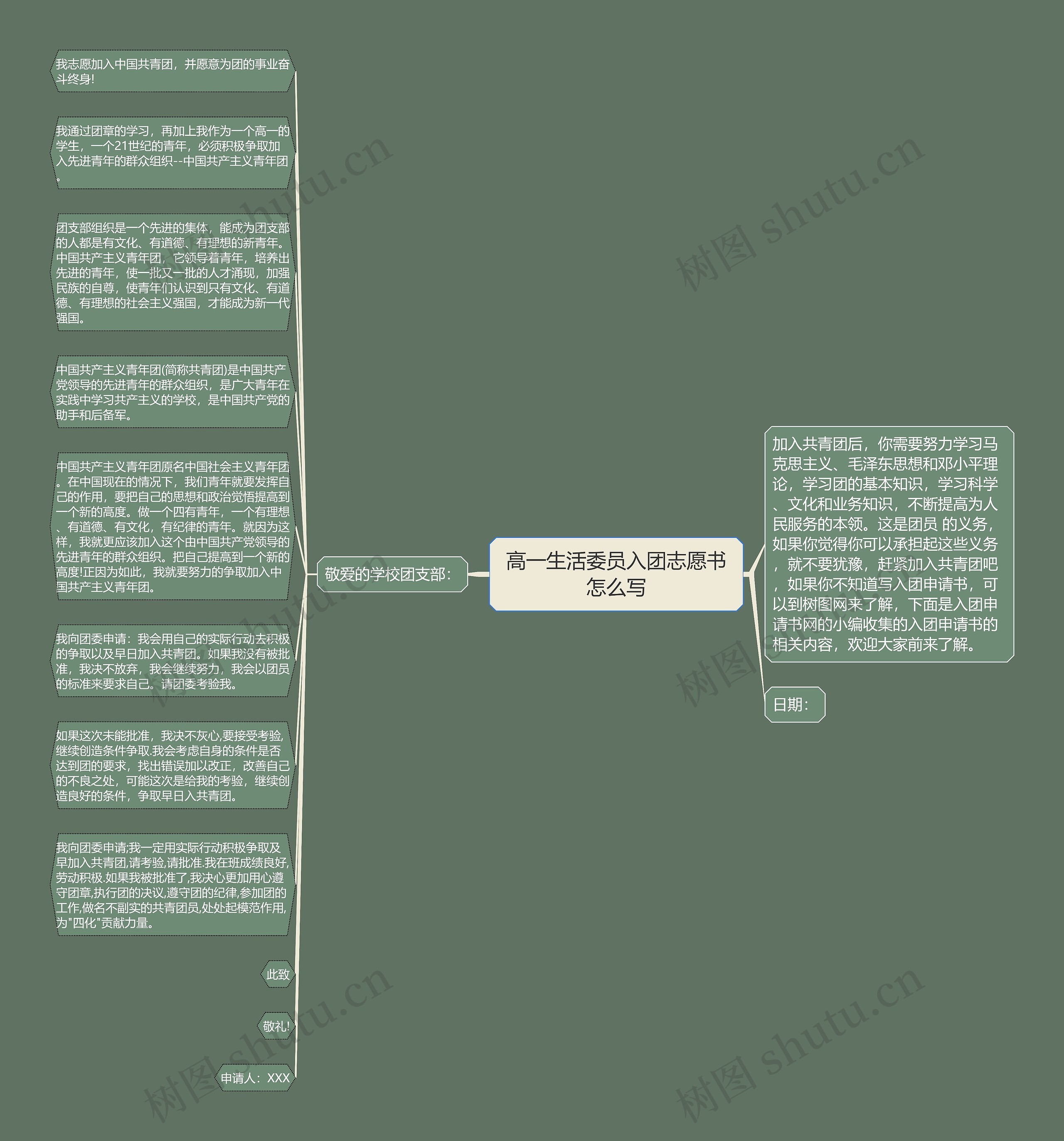 高一生活委员入团志愿书怎么写思维导图