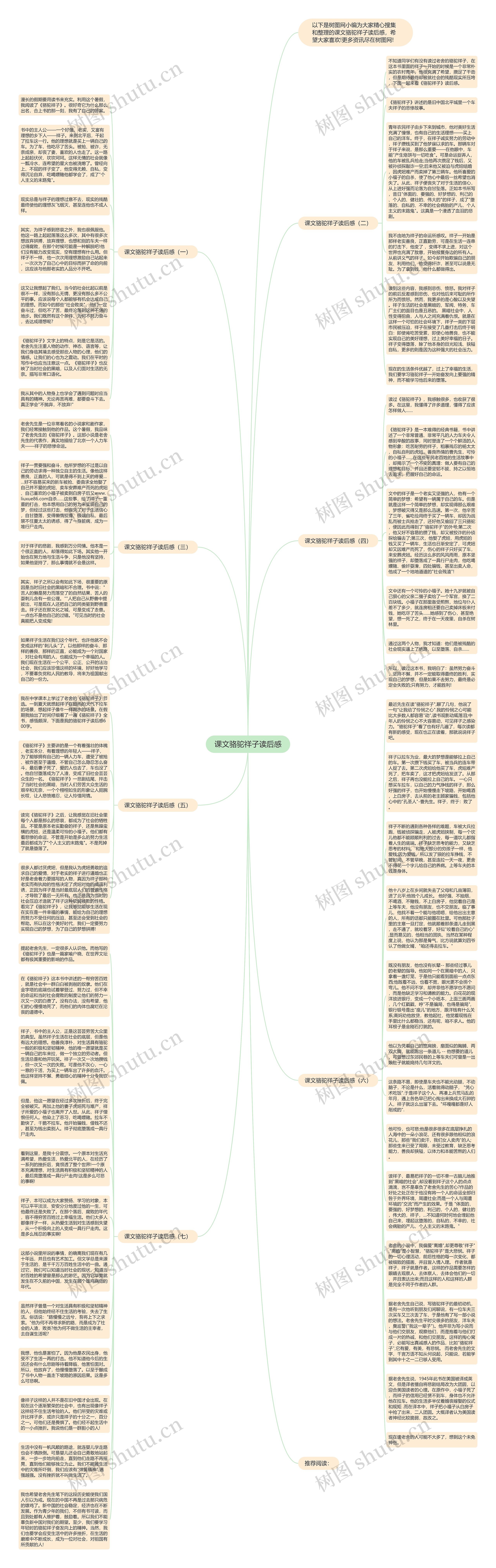 课文骆驼祥子读后感思维导图