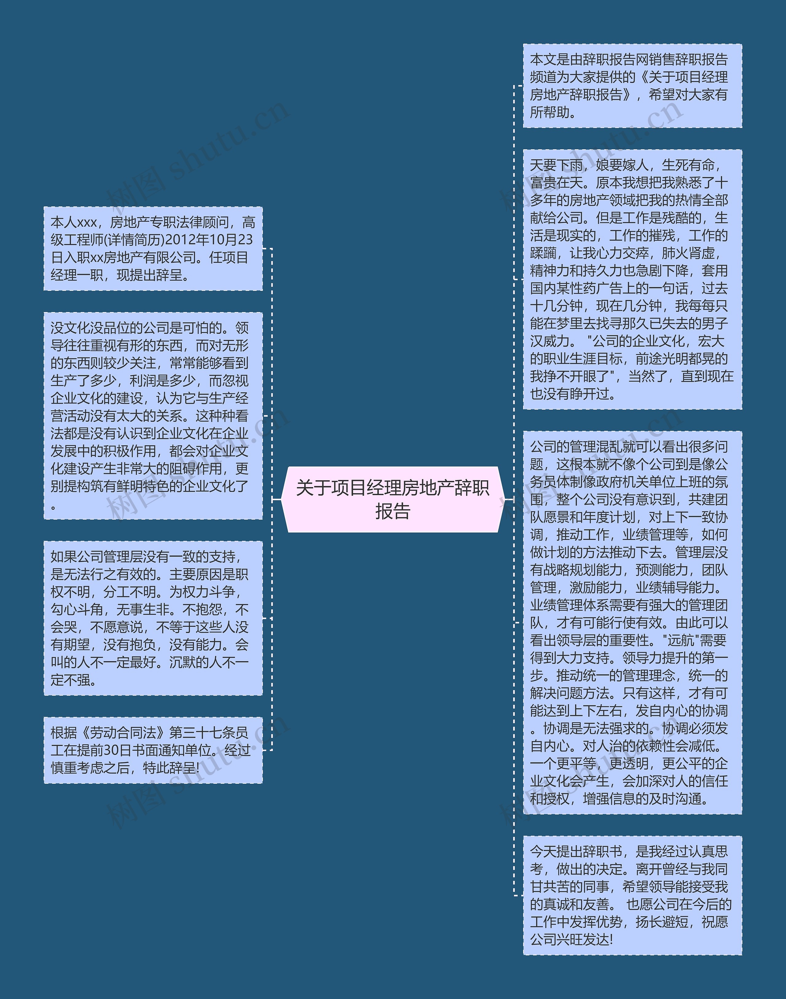 关于项目经理房地产辞职报告