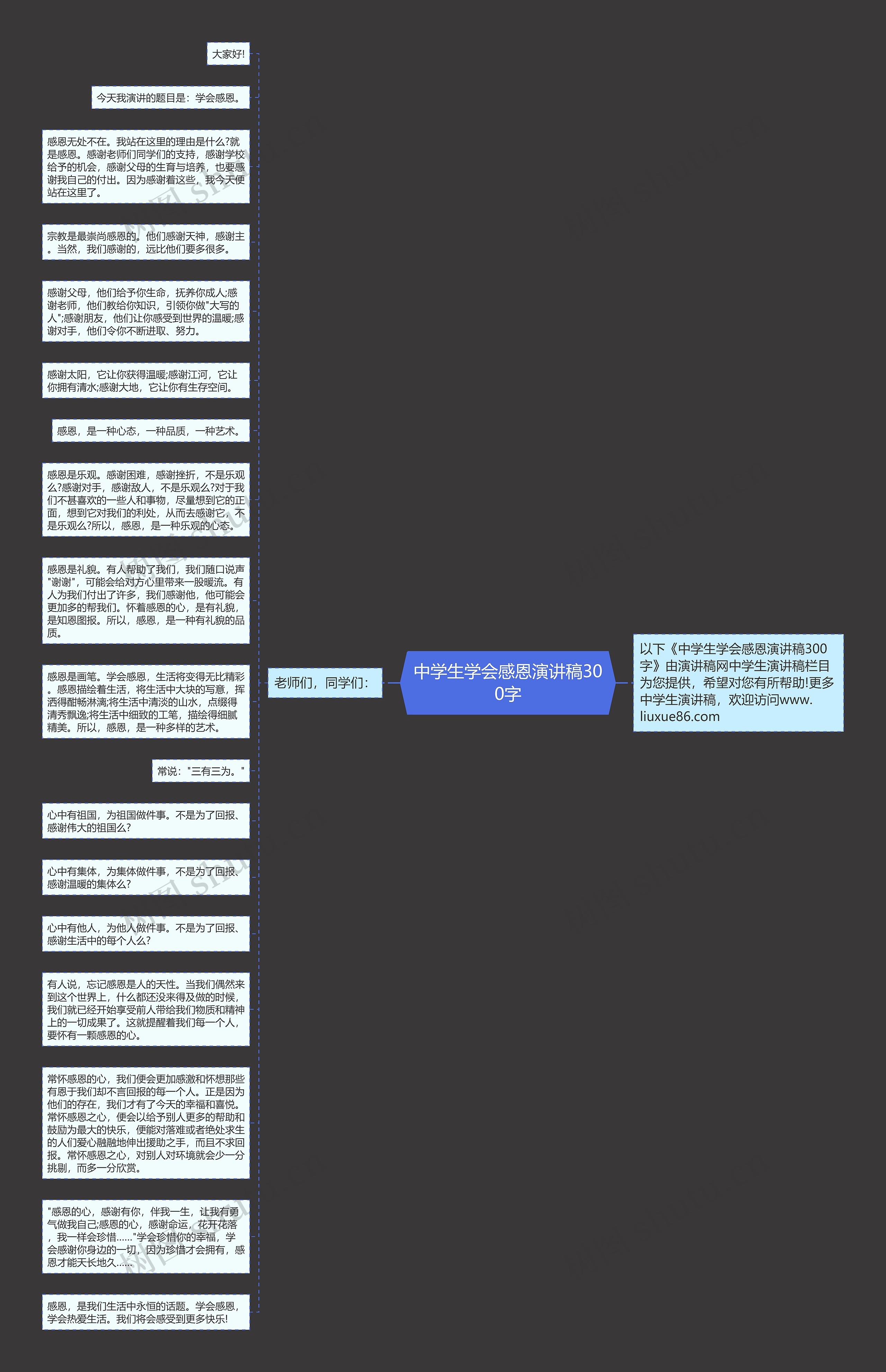 中学生学会感恩演讲稿300字