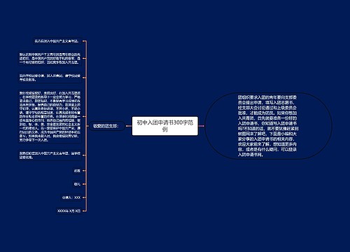 初中入团申请书300字范例