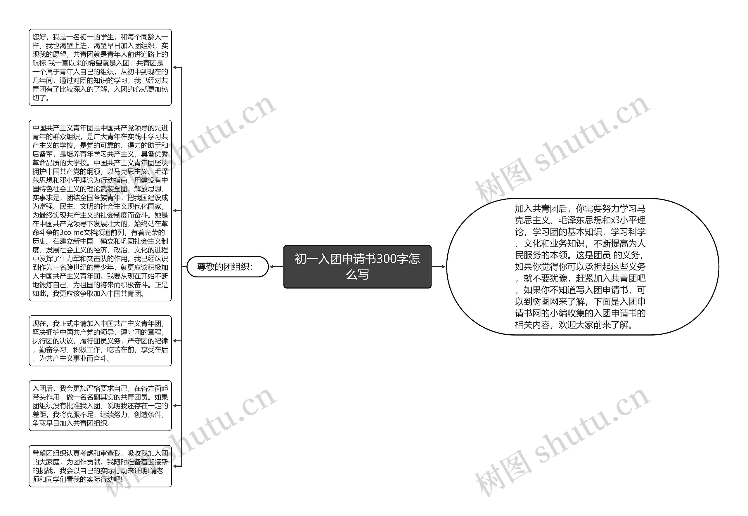 初一入团申请书300字怎么写思维导图