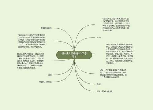 初中生入团申请书300字范本