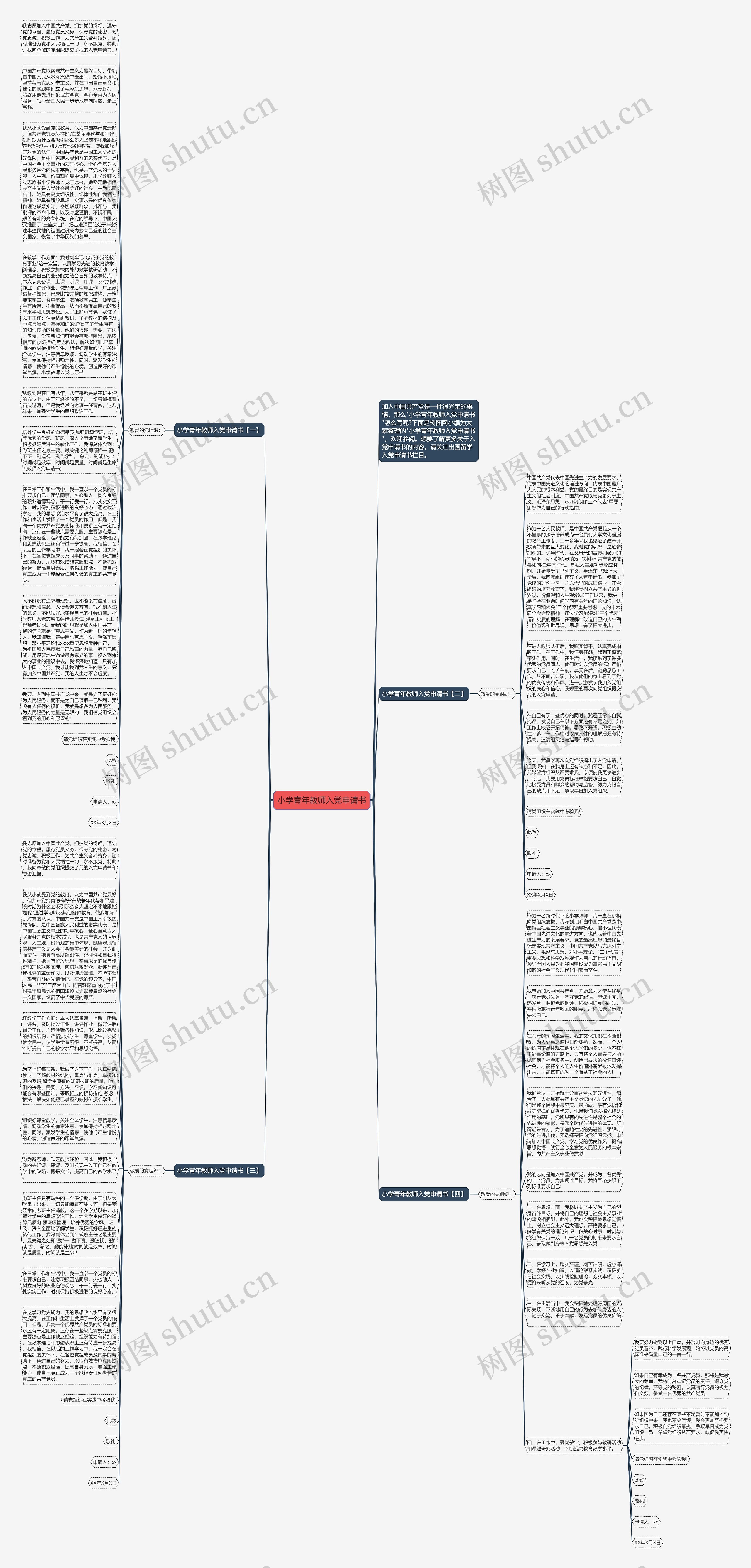小学青年教师入党申请书思维导图
