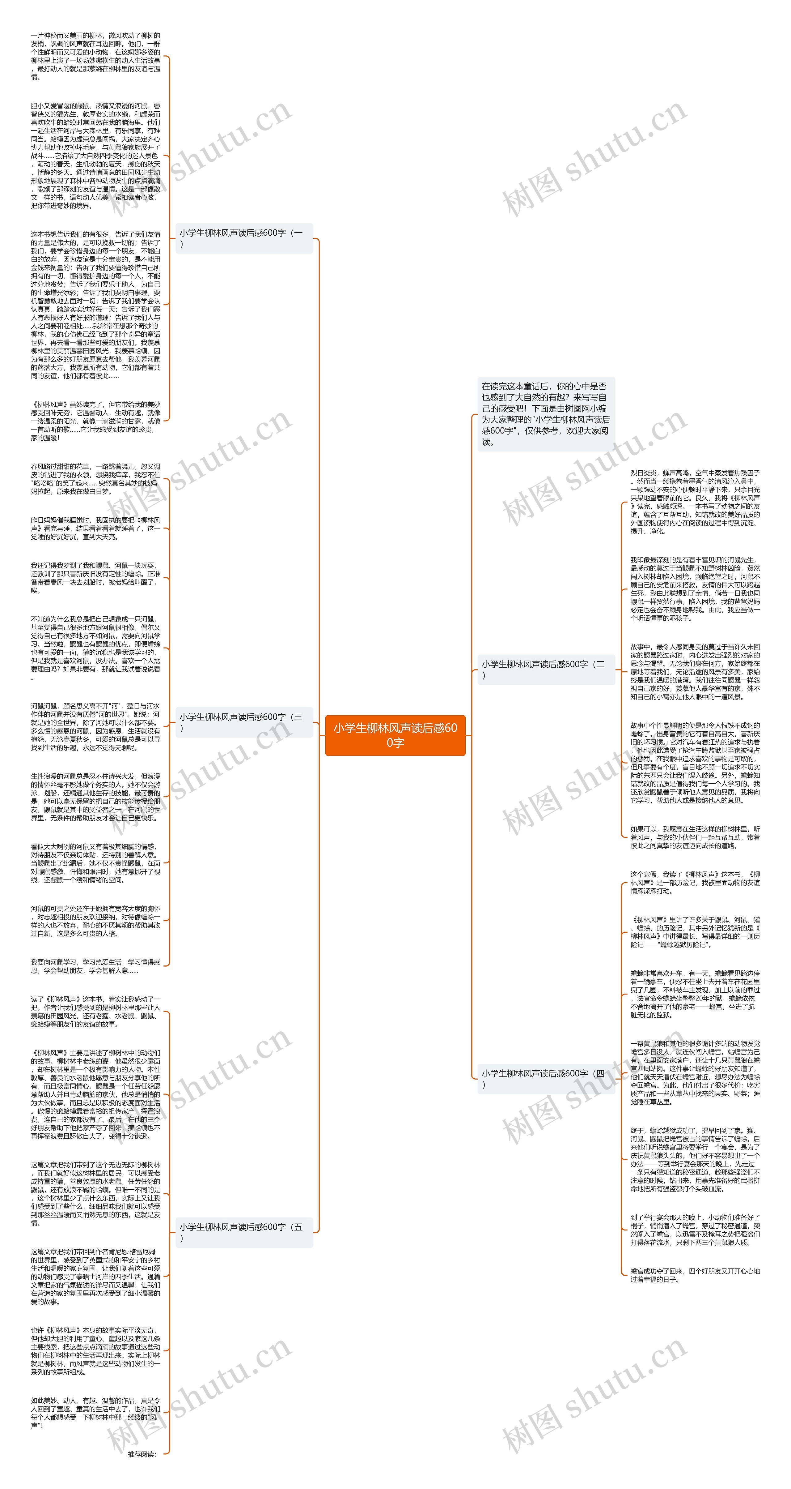 小学生柳林风声读后感600字思维导图