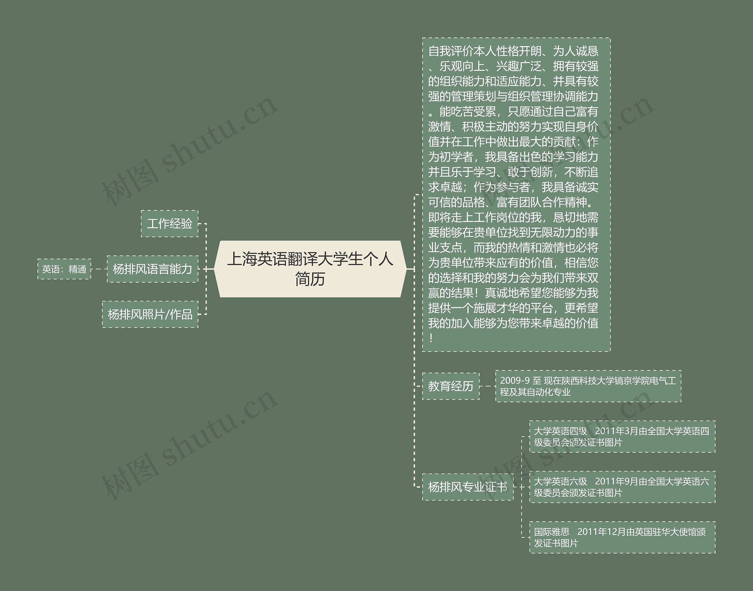 上海英语翻译大学生个人简历