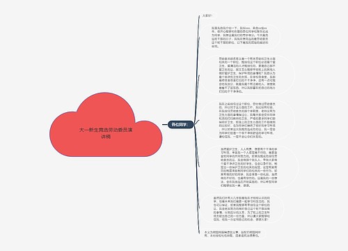 大一新生竞选劳动委员演讲稿