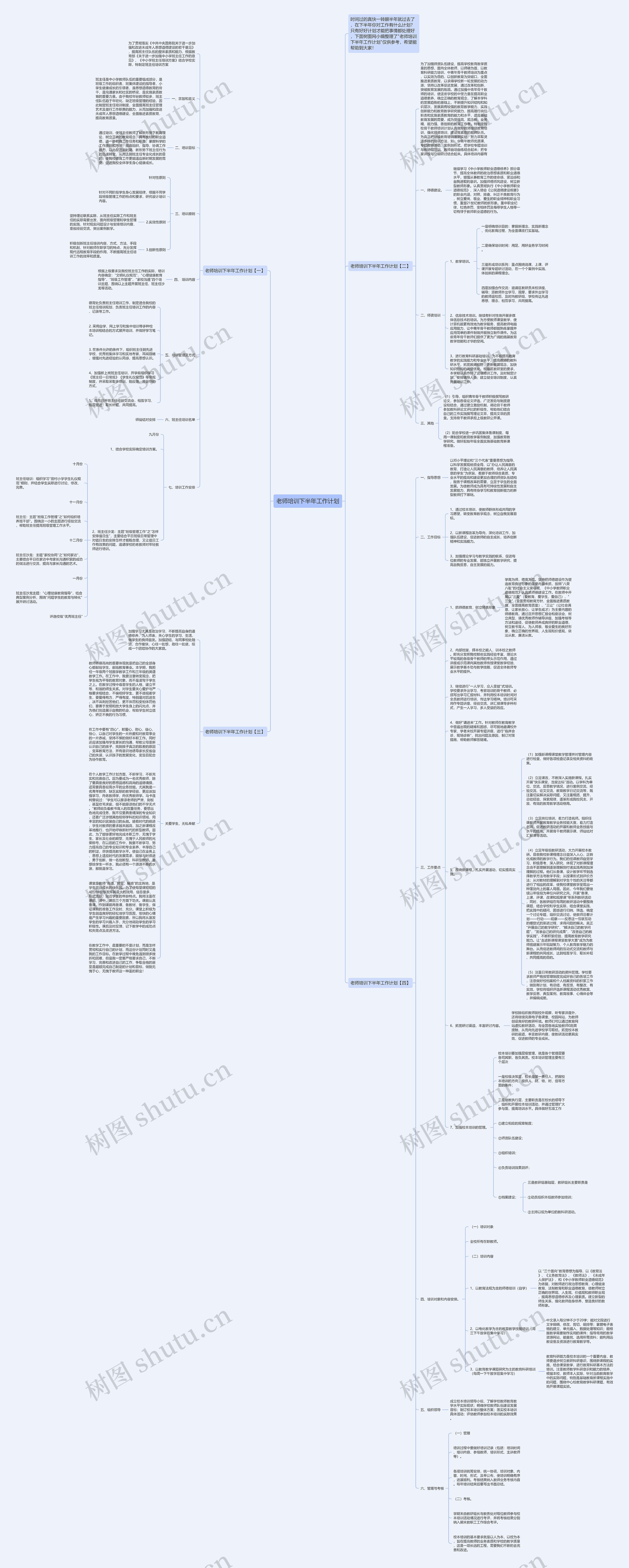 老师培训下半年工作计划思维导图