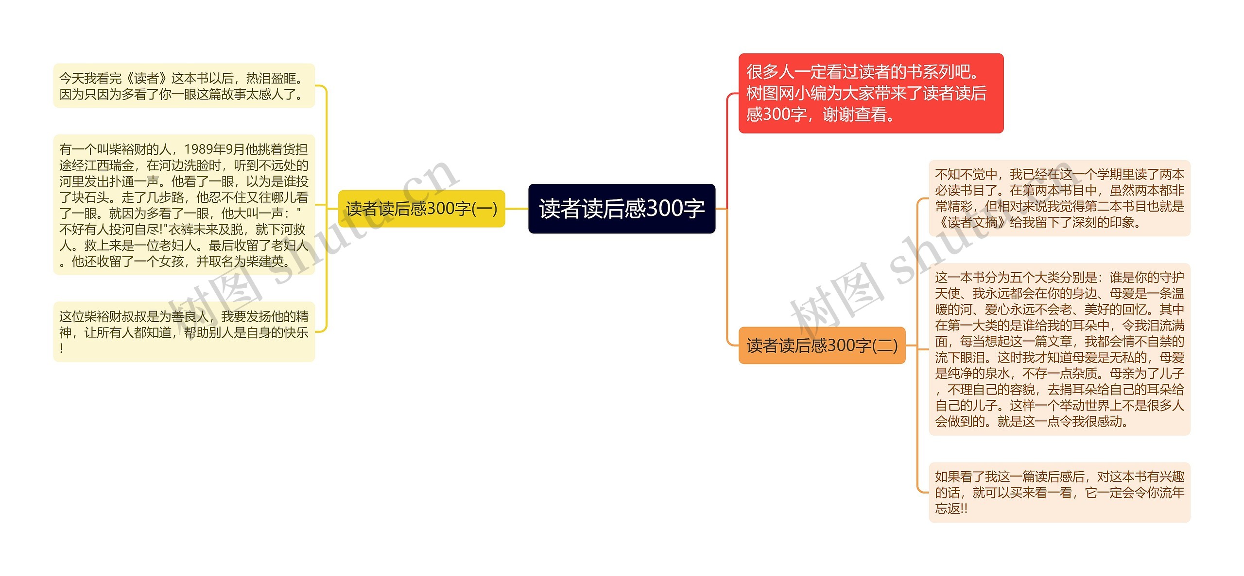 读者读后感300字思维导图