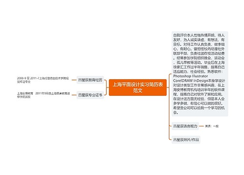 上海平面设计实习简历表范文