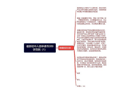 最新初中入团申请书300字范例（1）