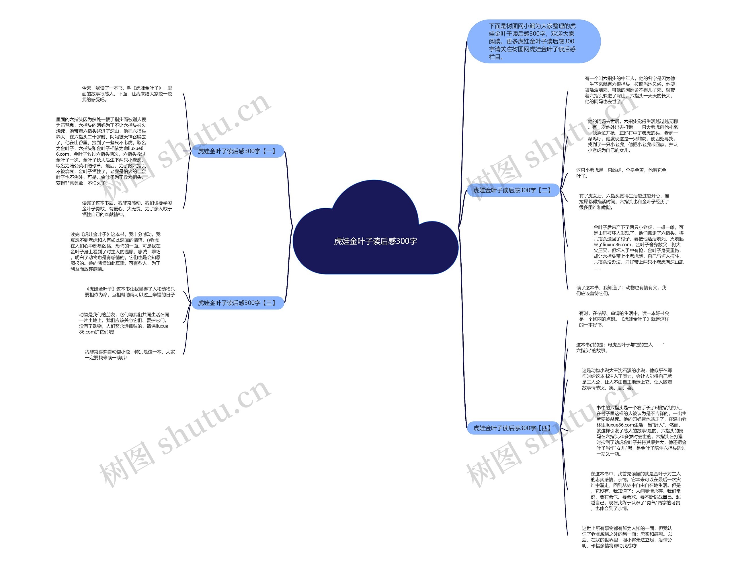 虎娃金叶子读后感300字思维导图