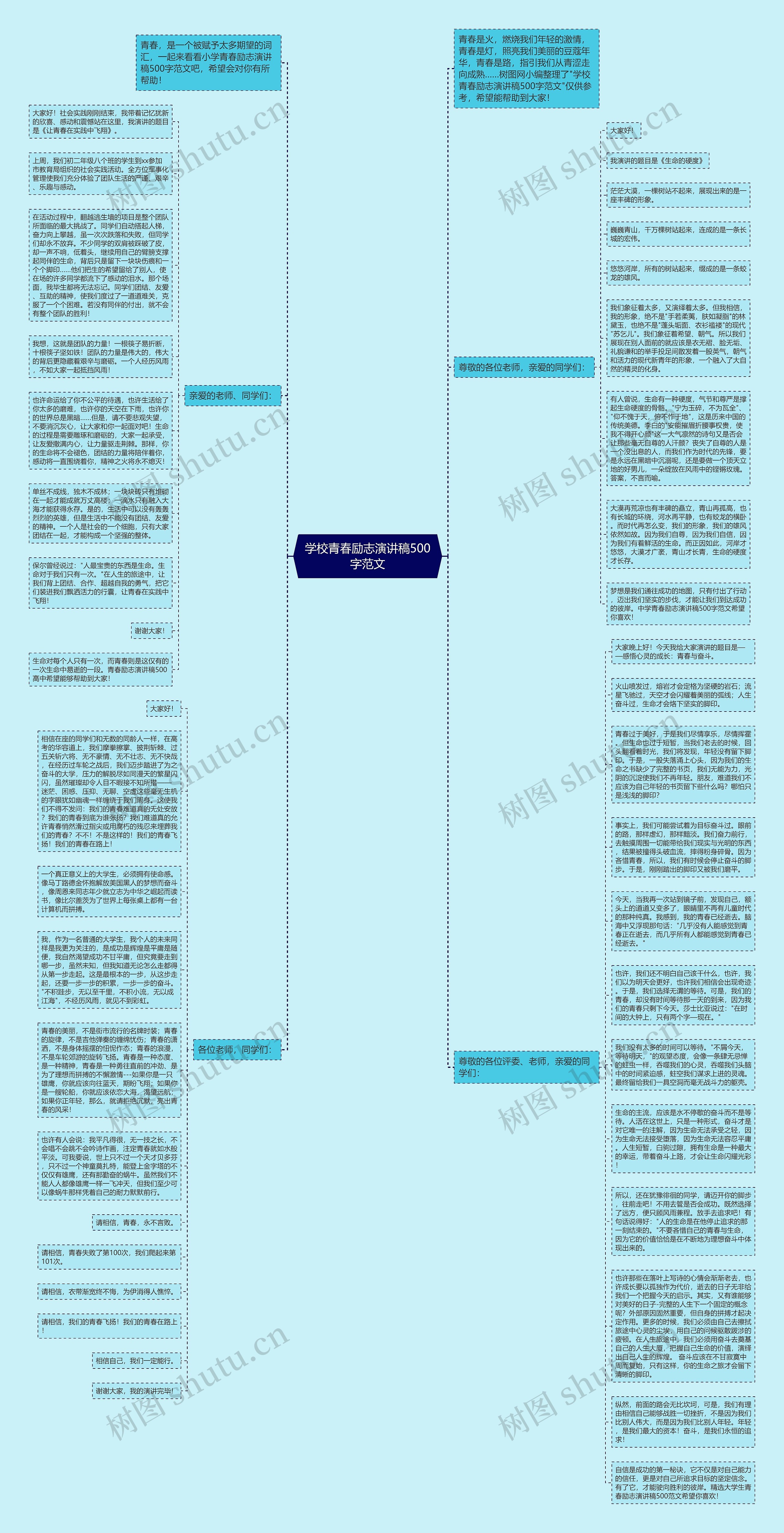 学校青春励志演讲稿500字范文思维导图