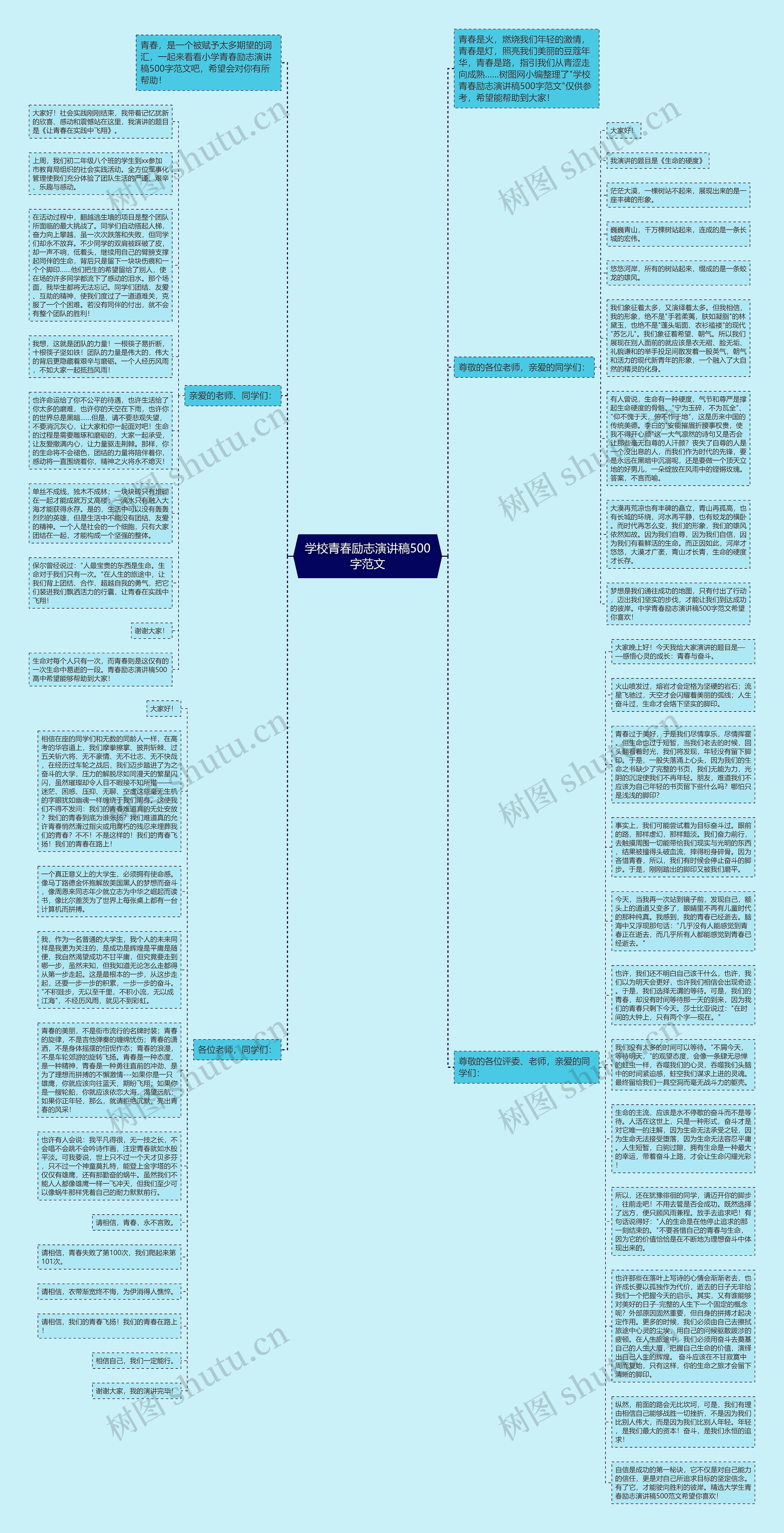 学校青春励志演讲稿500字范文思维导图高清图 学校青春励志演讲稿500字范文思维导图